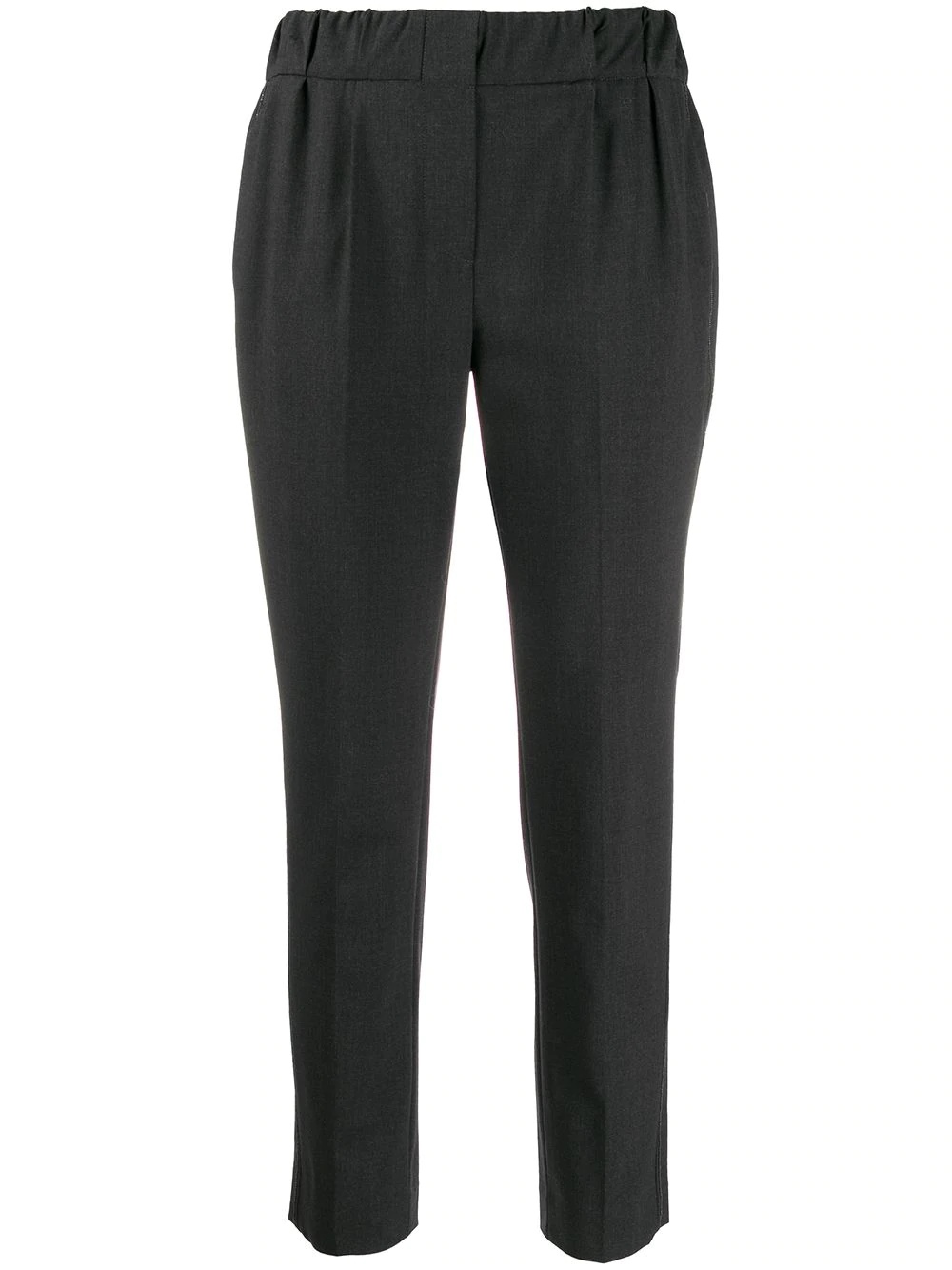 elastic-waist tapered-leg trousers - 1