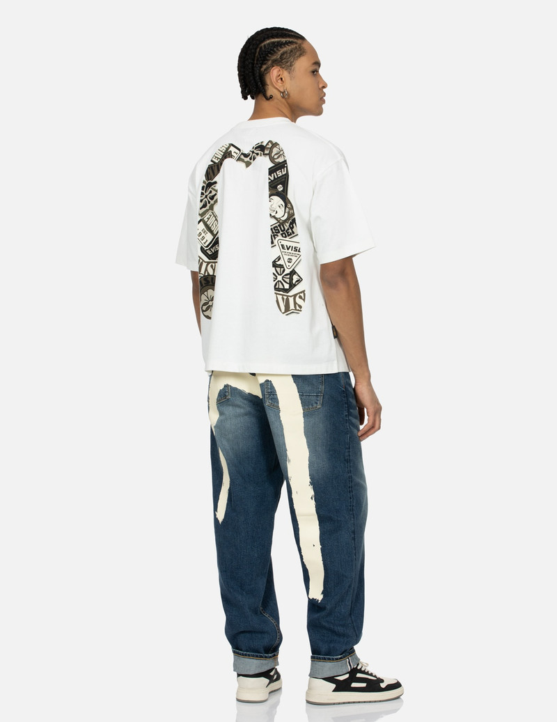 SEAGULL AND STACKED BADGE PRINT DAICOCK RELAX FIT T-SHIRT 3