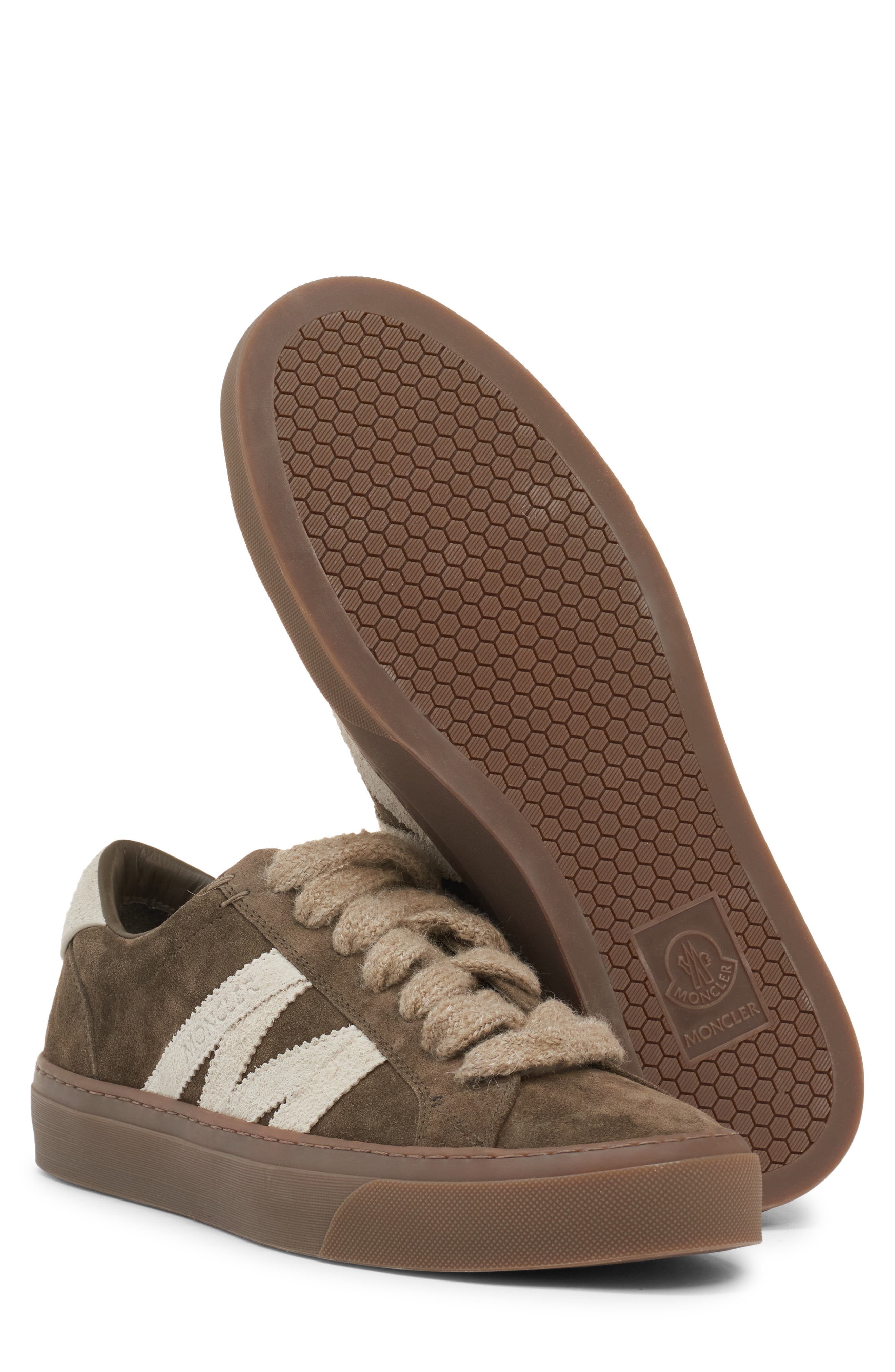 Moncler Monaco 2 Low Top Sneaker in Urban Olive Green at Nordstrom - 5