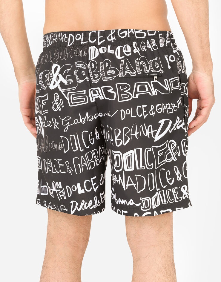 Mid-length swim trunks with all-over Dolce&Gabbana print - 5