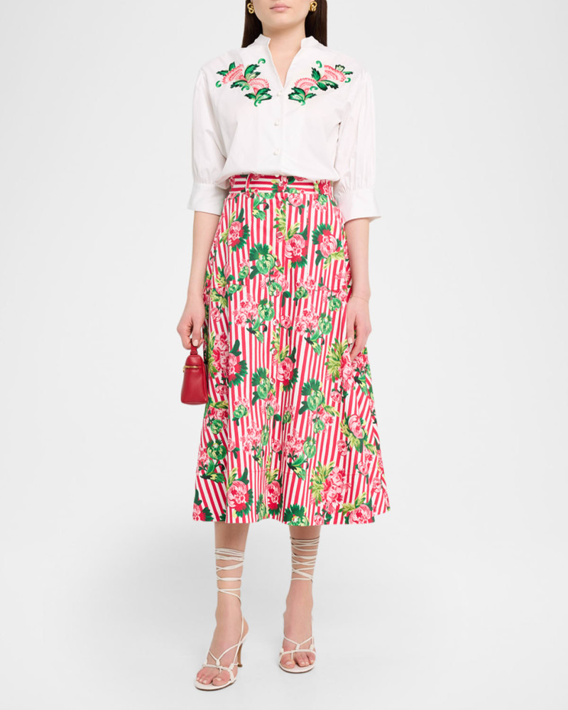 SALONI Tavi-B Embroidered Puff-Sleeve Shirt outlook