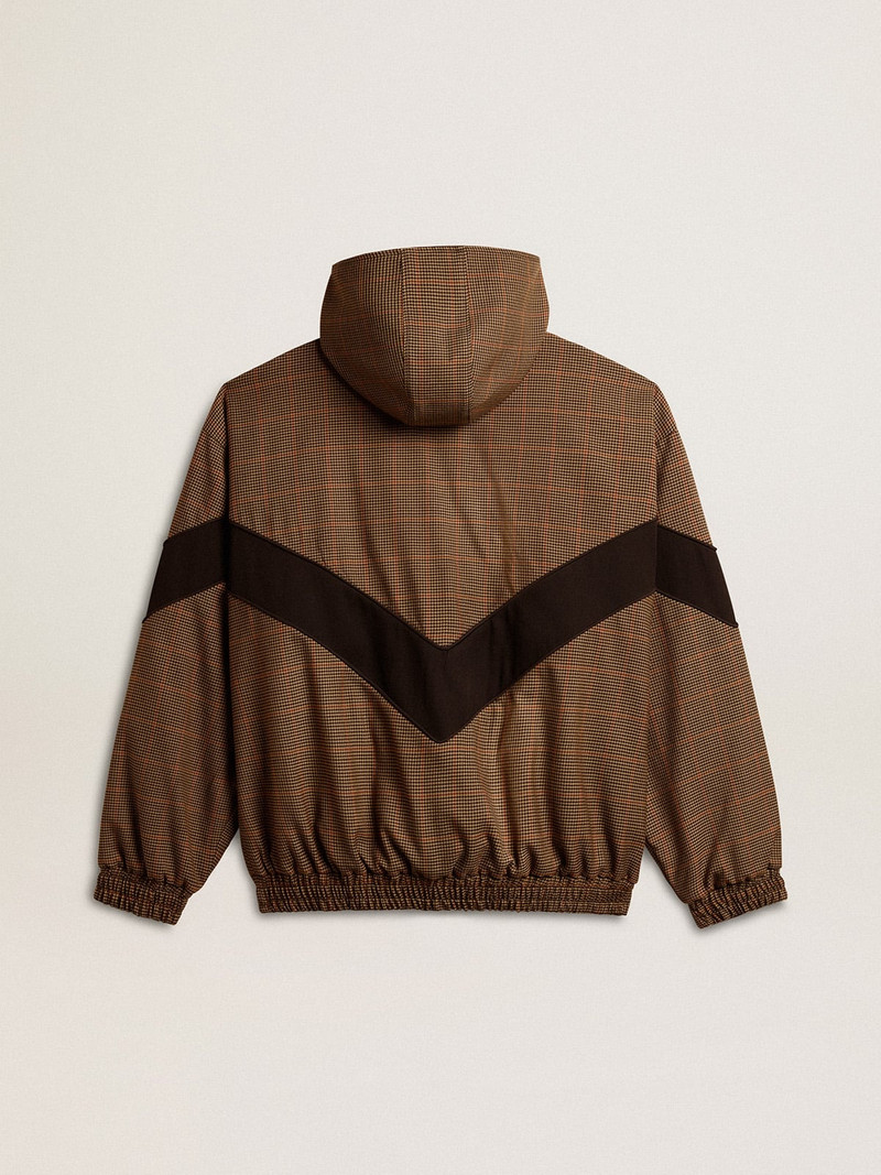 Golden Goose Windcheater in beige and black houndstooth outlook