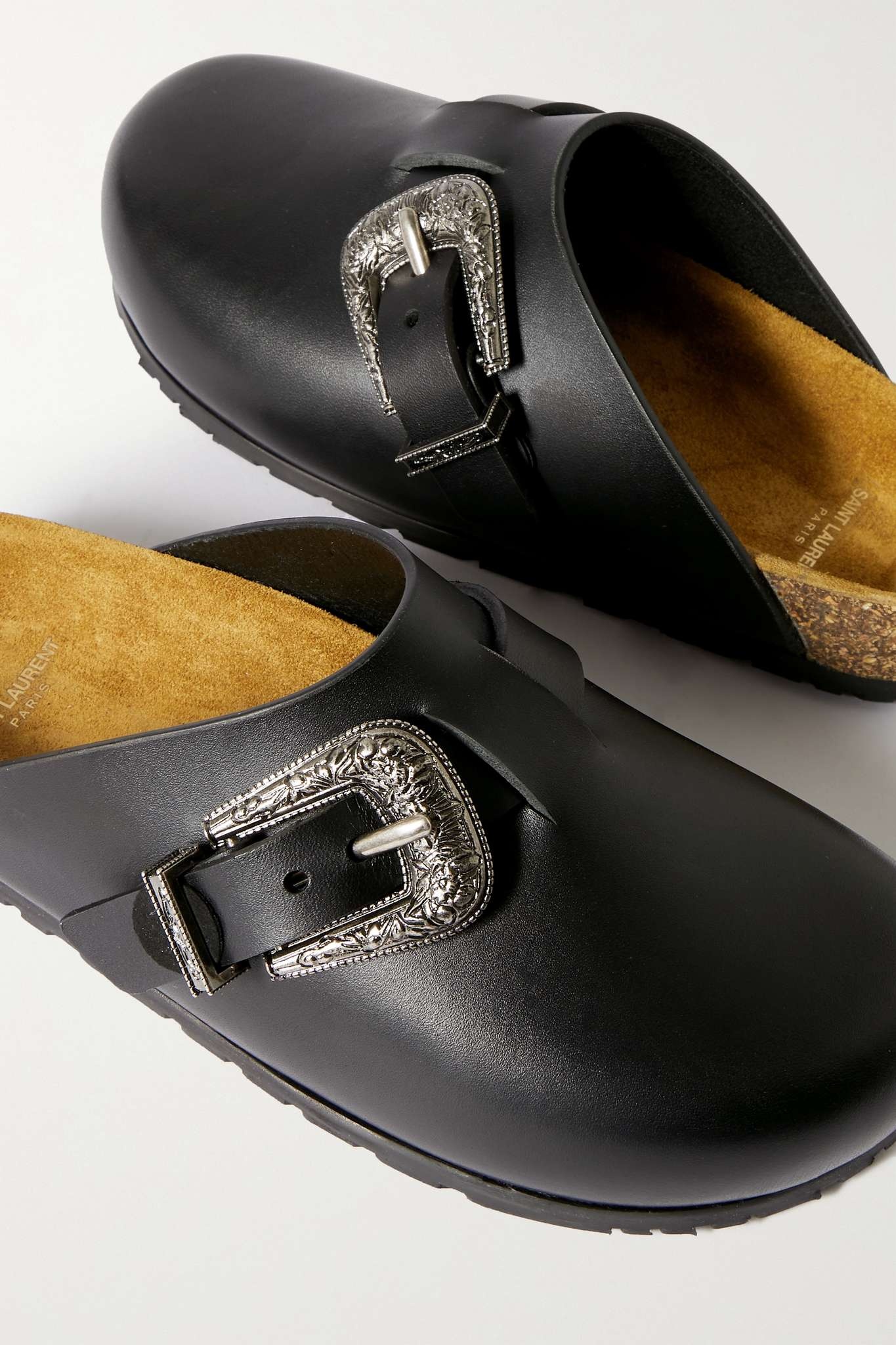 靴 Saint Laurent Buckled Leather Clogs 40 SAINT LAURENT Jimmy buckled leather clogs | NET-A-PORTER