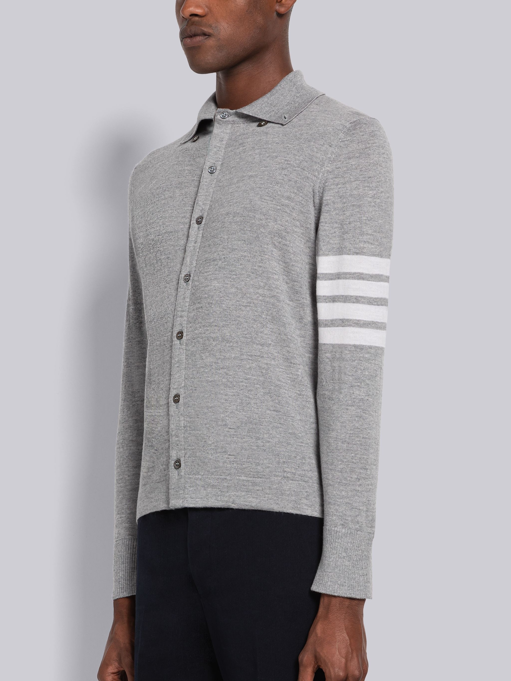 Fine Merino 4-Bar Point Collar Shirt - 2