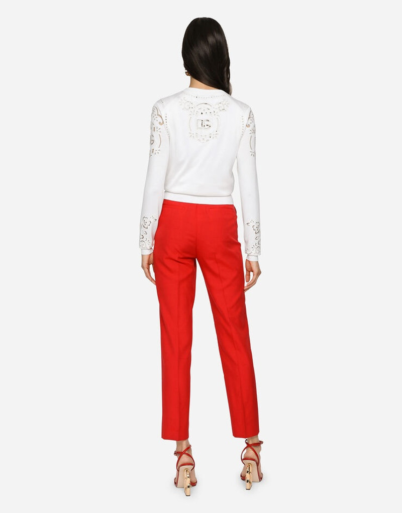 Silk cardigan with DG openwork embroidery 5