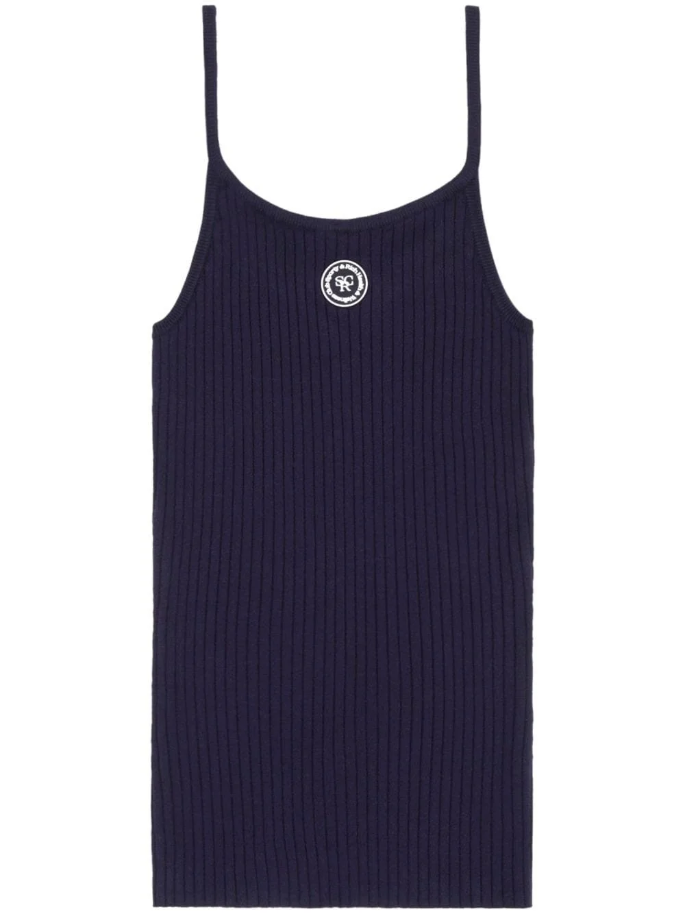 logo-patch ribbed tank top - 1