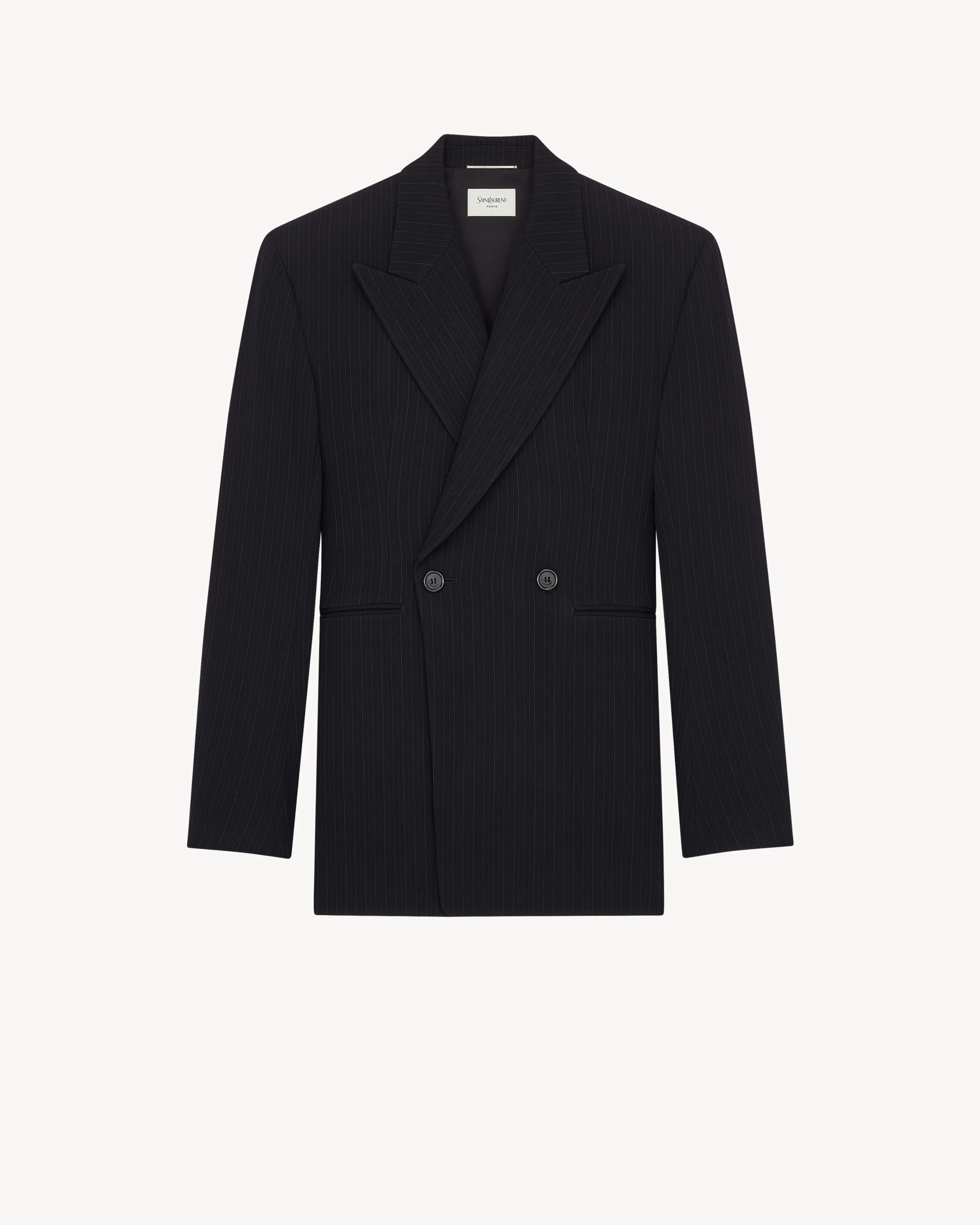DOUBLE-BREASTED JACKET IN GRAIN DE POUDRE - 1