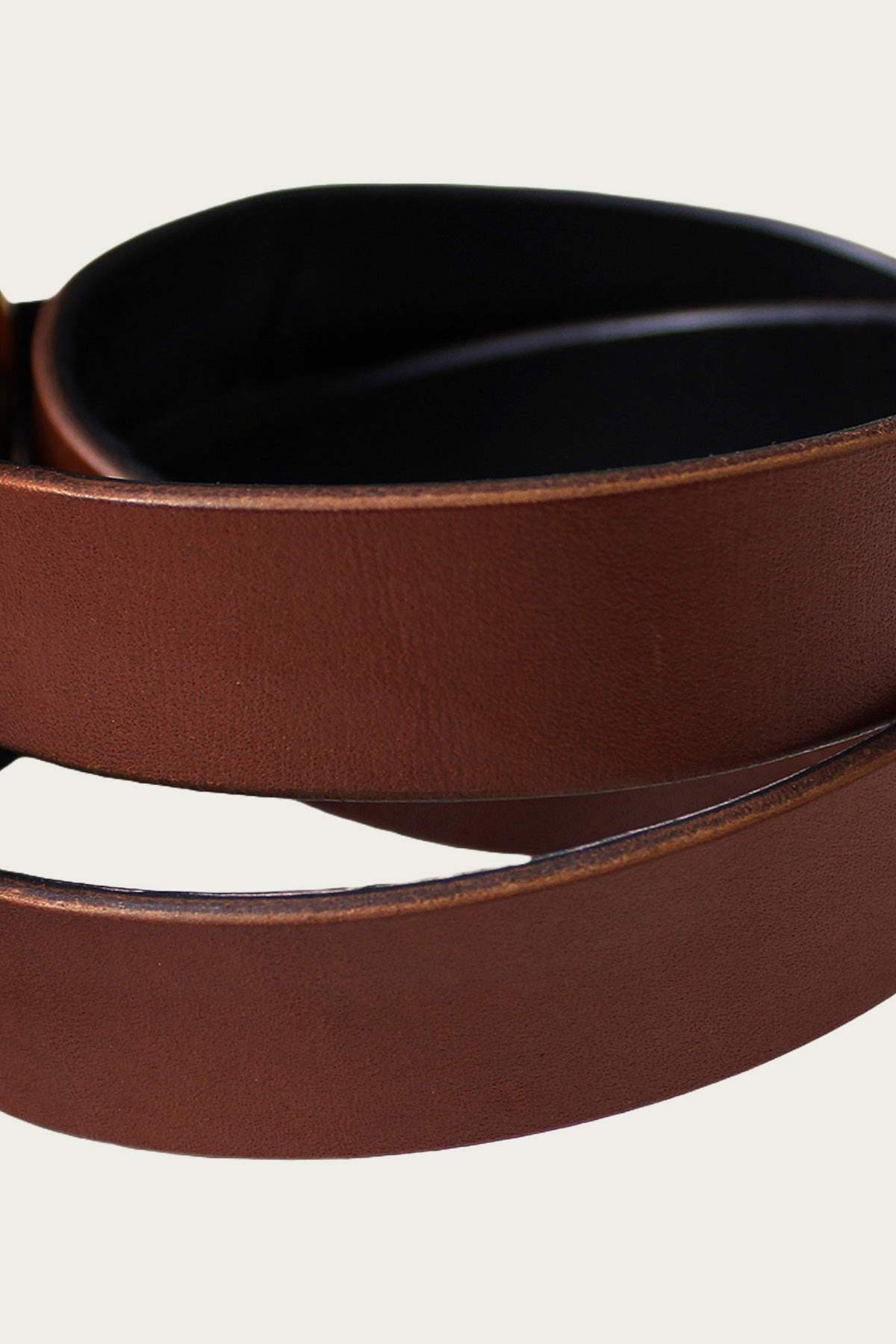 Leather DD Buckle Belt - Brown - 3