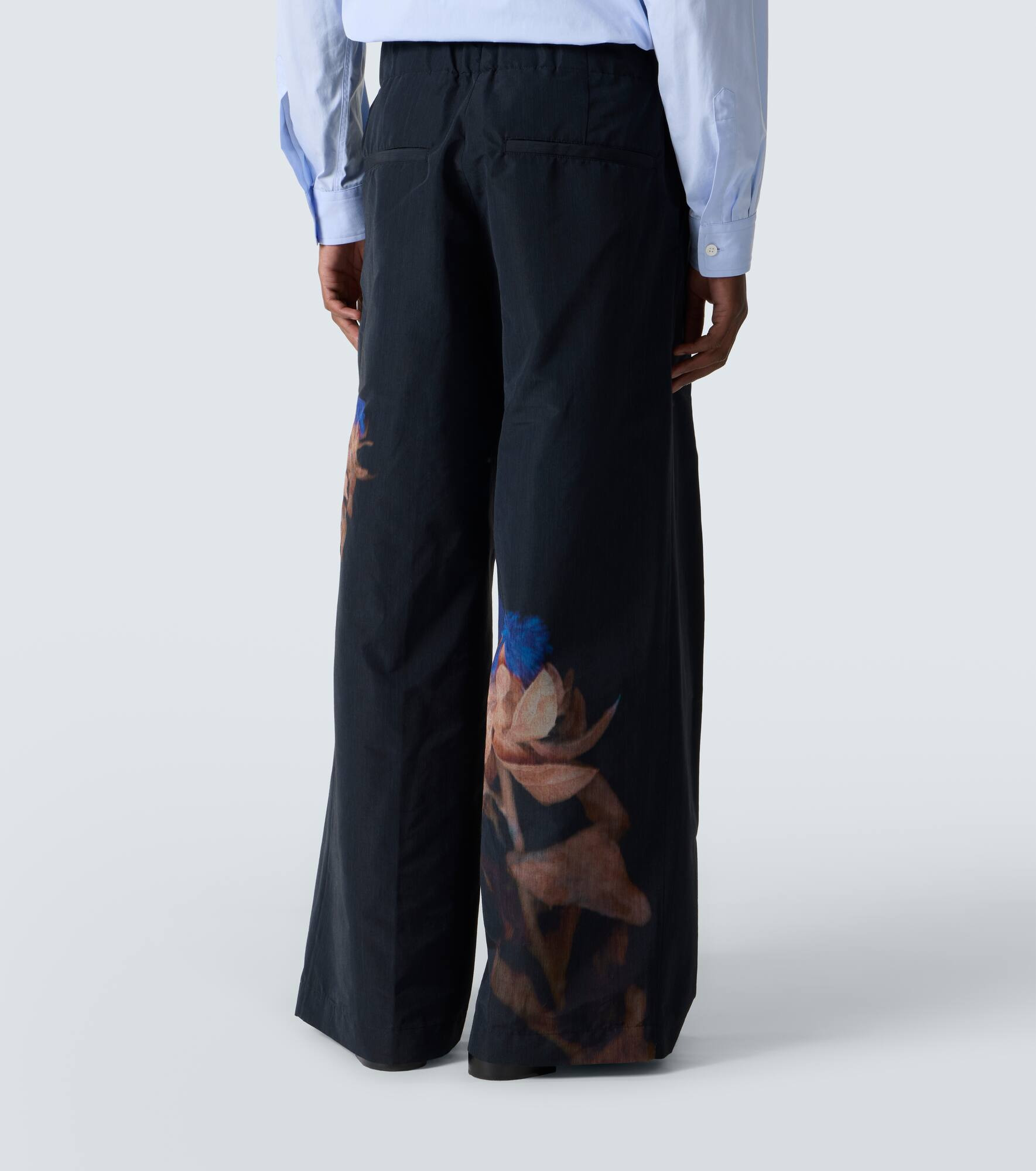 Pilan floral wool-blend taffeta wide-leg pants - 4