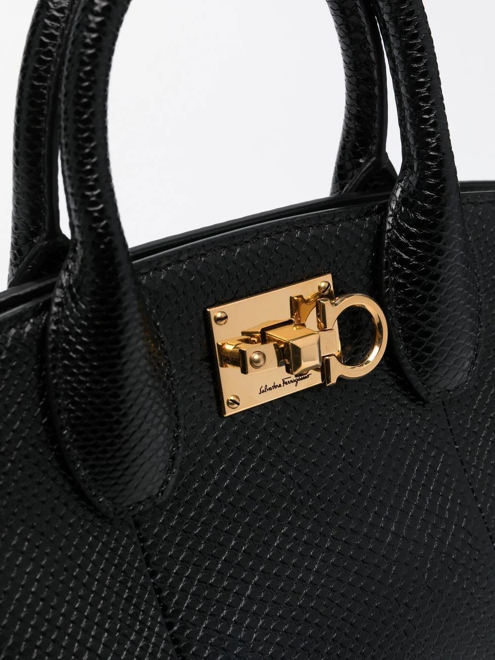 snakeskin-effect leather tote - 4