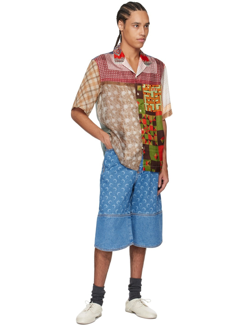 Marine Serre Multicolor Regenerated Silk Scarves Bowling Shirt outlook