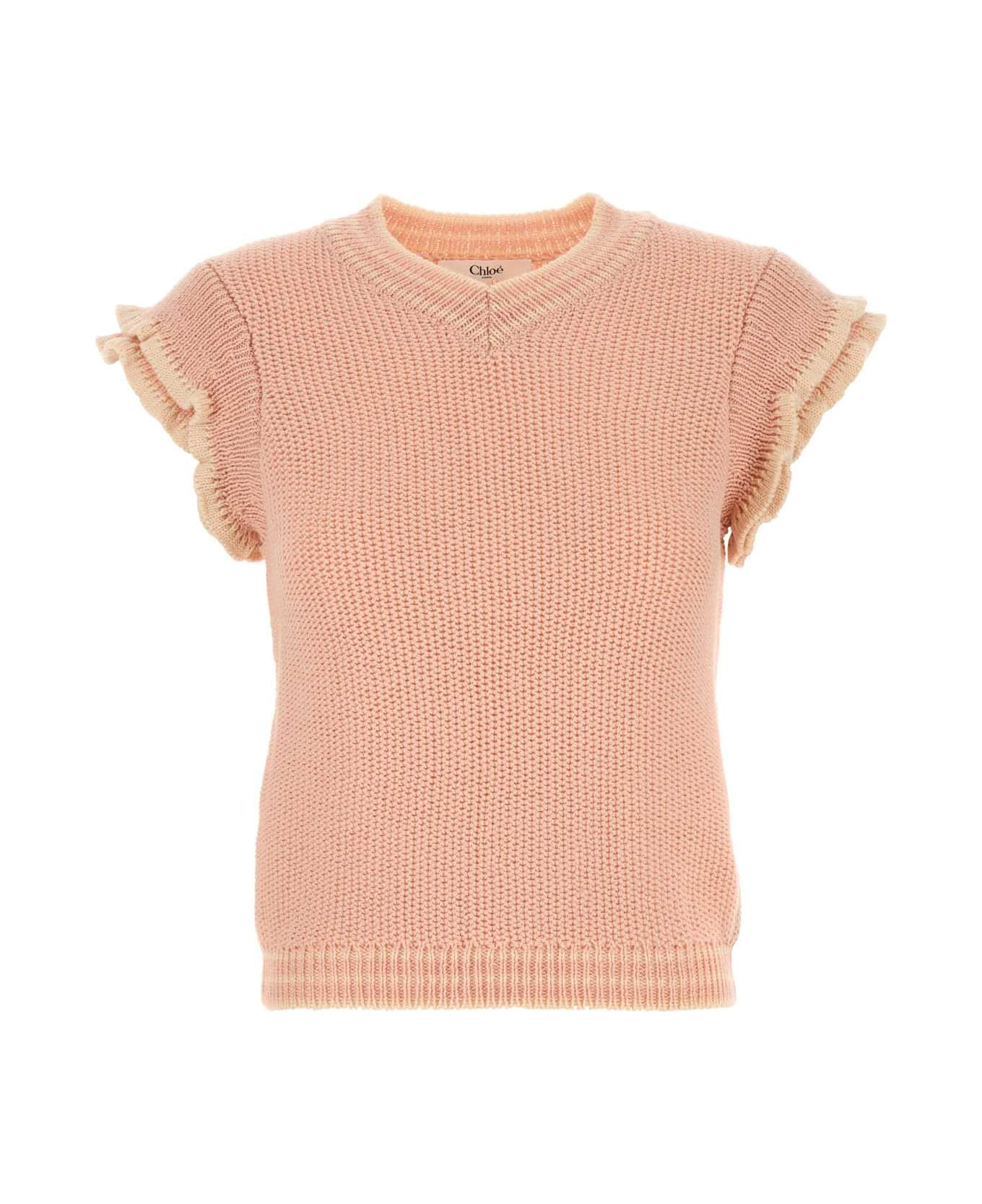 Pastel Pink Wool Vest - 1