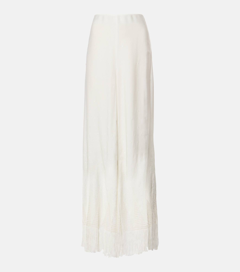 Fringed wide-leg pants - 1