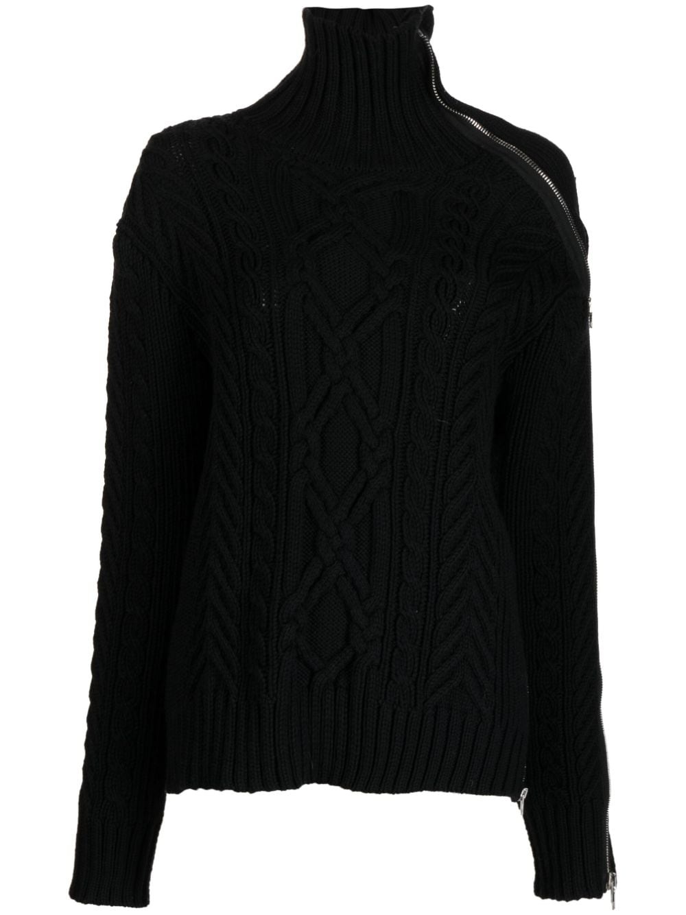 cable-knit zip-detailed jumper - 1