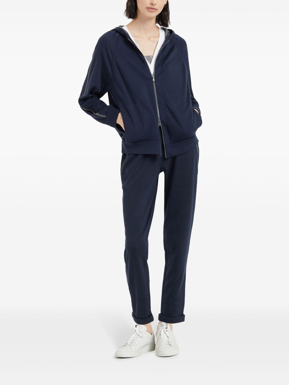 elasticated straight trousers - 2