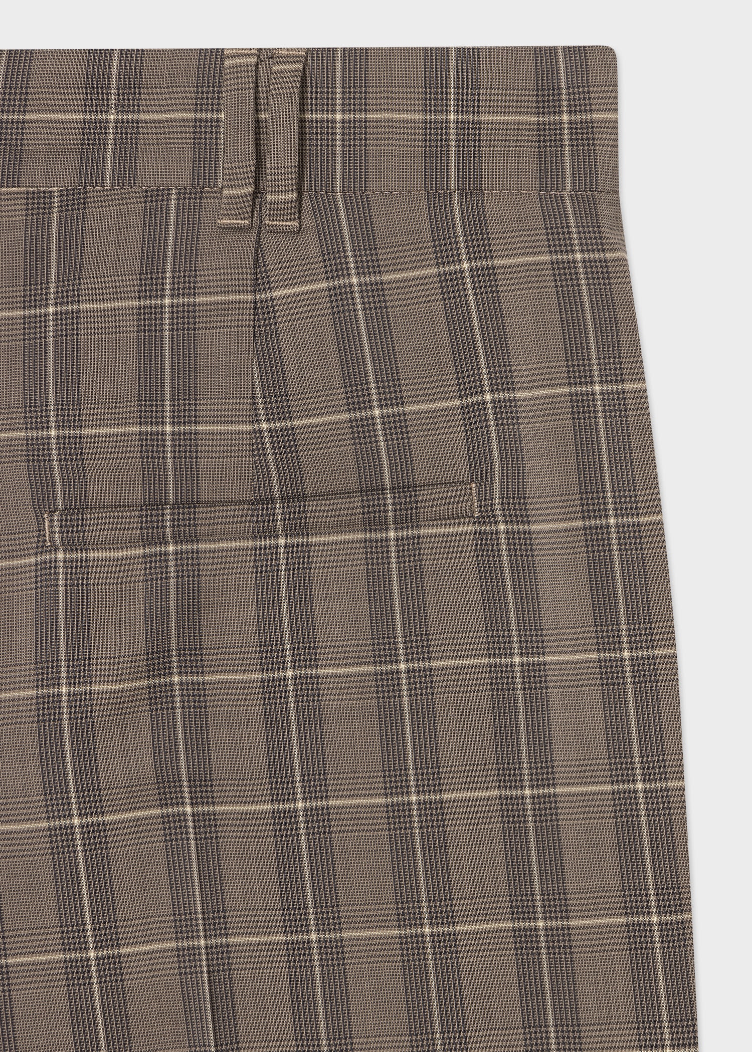 Taupe Check Flare Trousers - 2