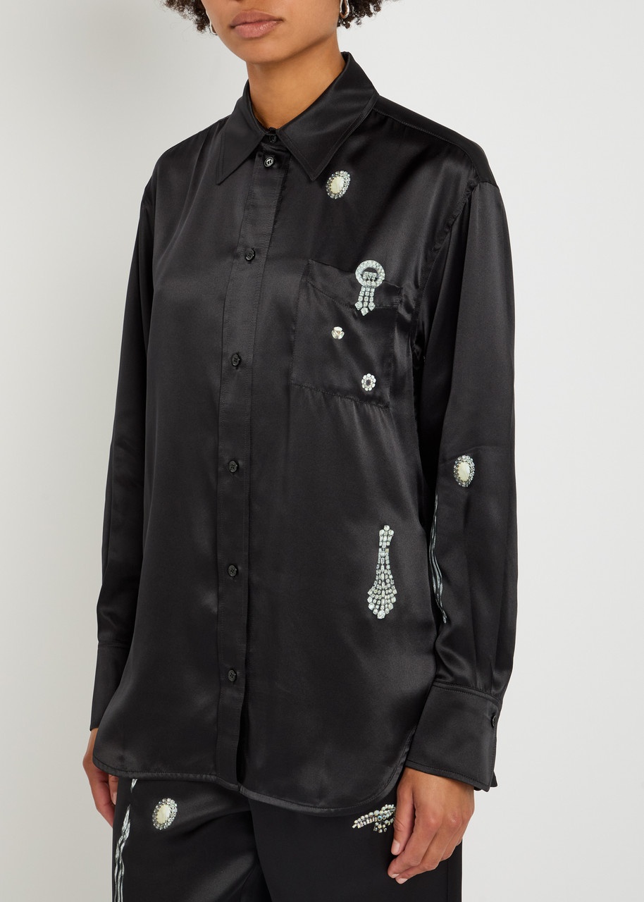 Victoria Beckham Printed Silk Pyjama Shirt - 2