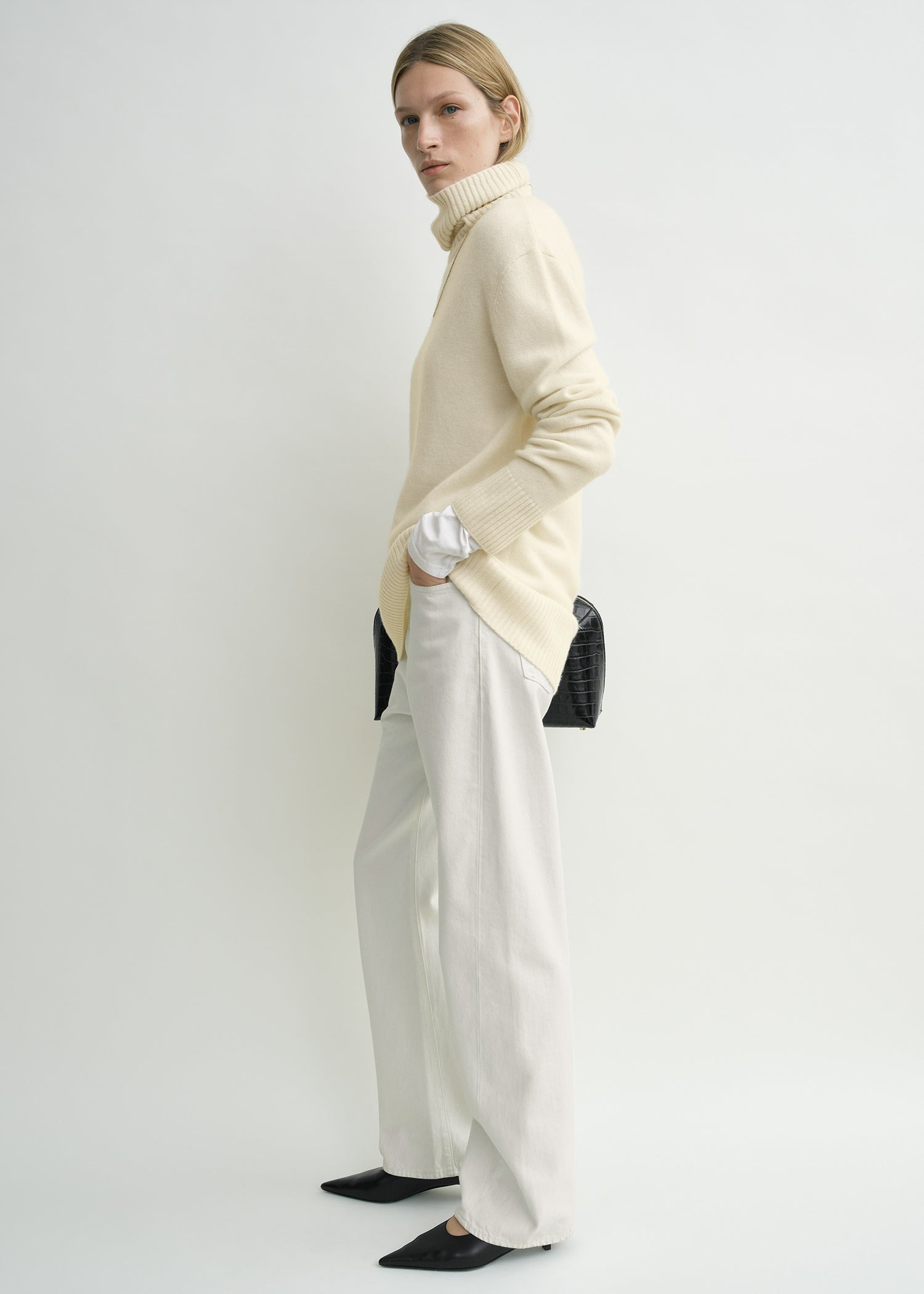 Cashmere turtleneck ecru - 3