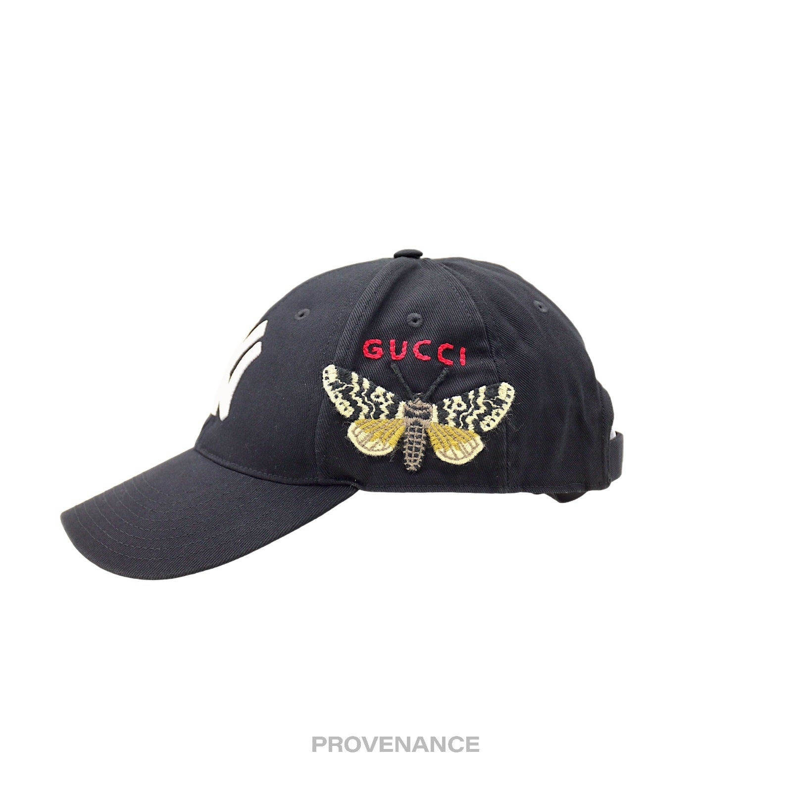 Gucci x NY Yankees Embroidered Hat Cap - Black with Moth - 4