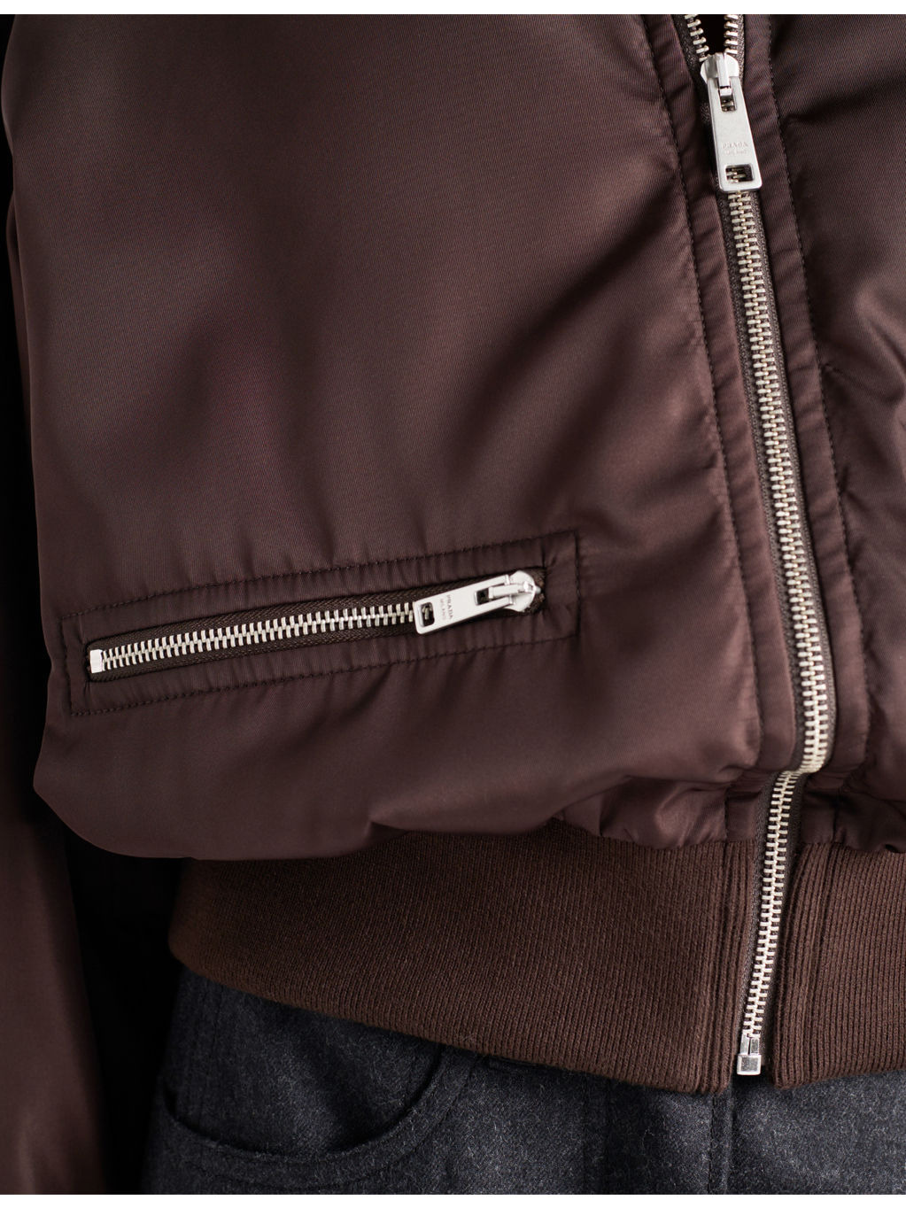 Re-Nylon Pointed-Collar Blouson Jacket - 6