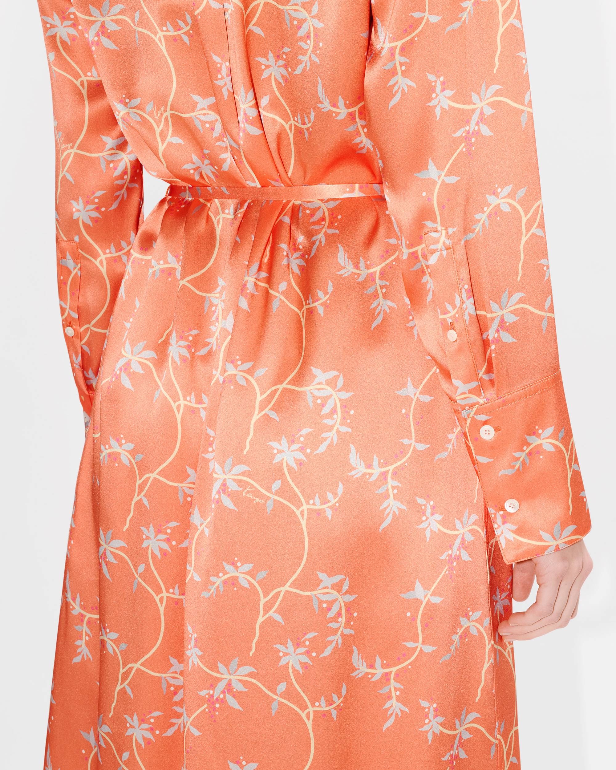 'KENZO Jungle Flower' midi shirt dress in silk - 7