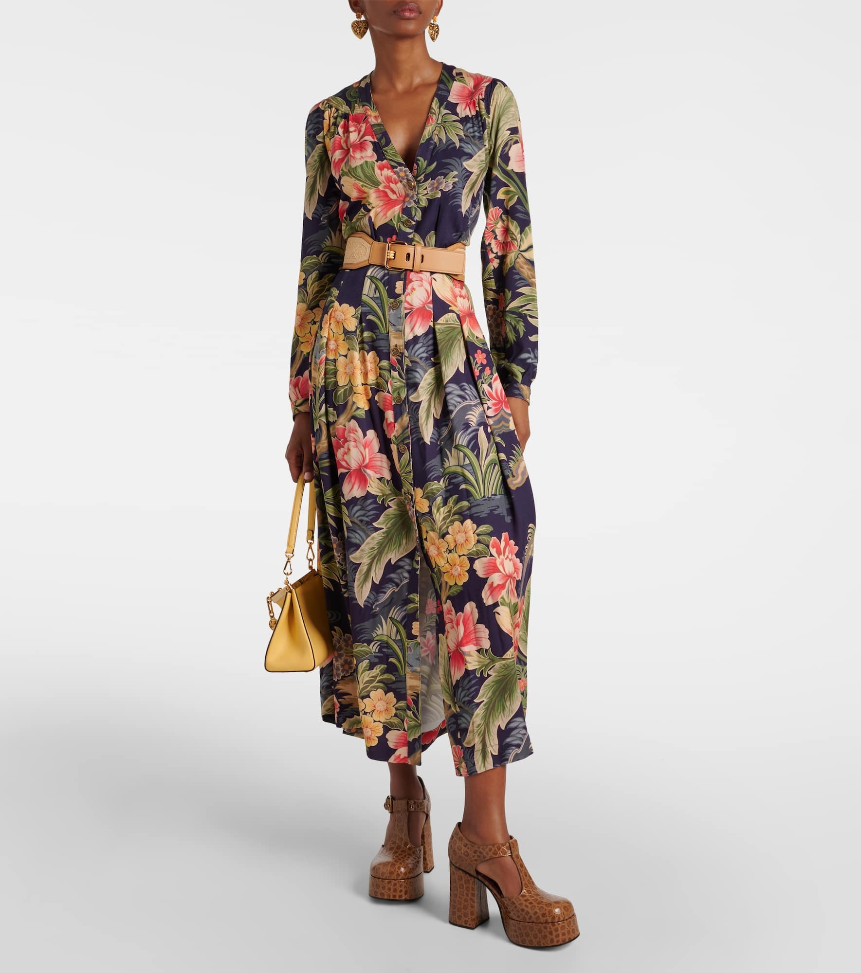 Jersey and fil coupé jacquard maxi dress - 2