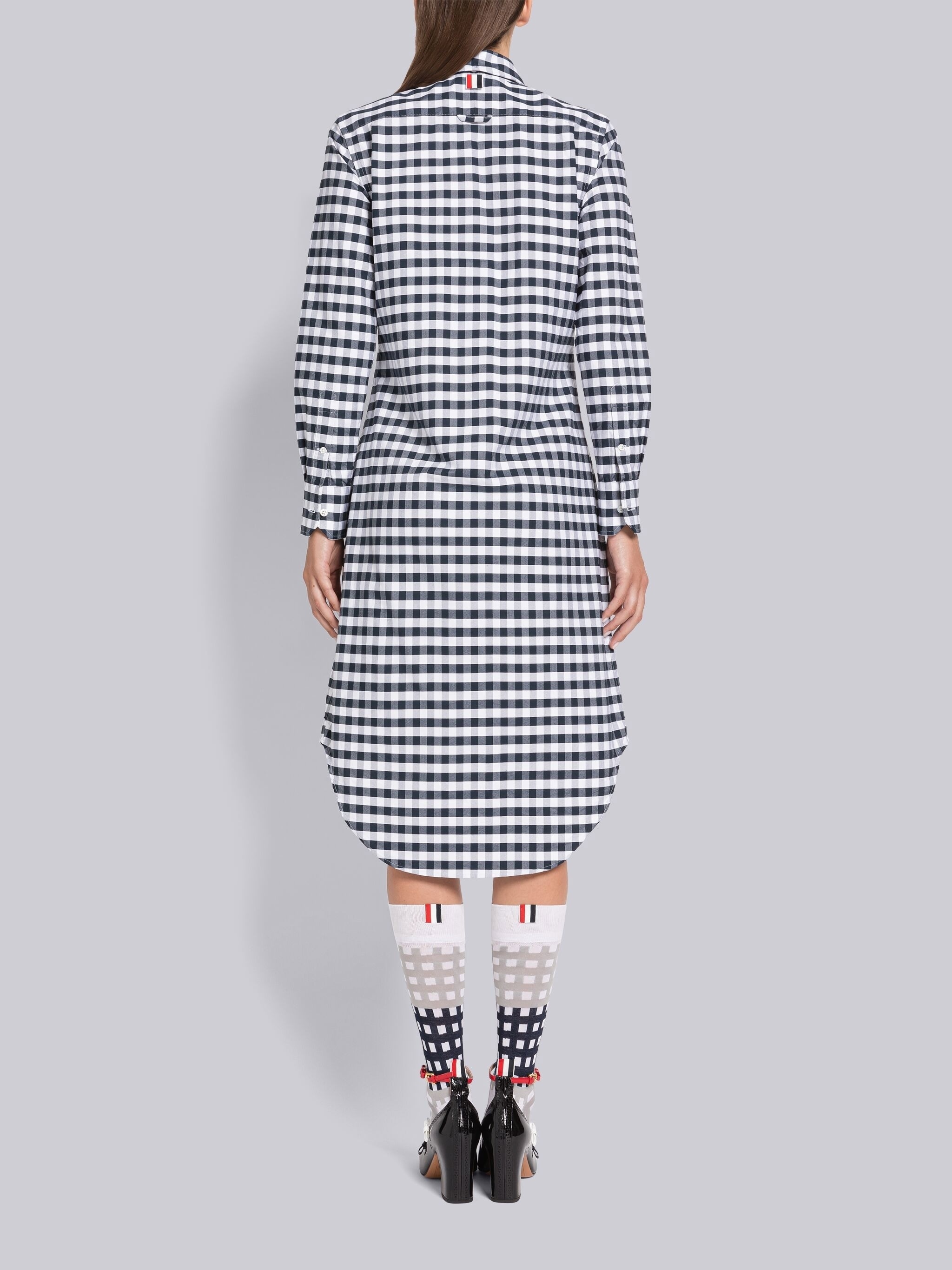 Gingham Oxford Knee Length Shirtdress - 3