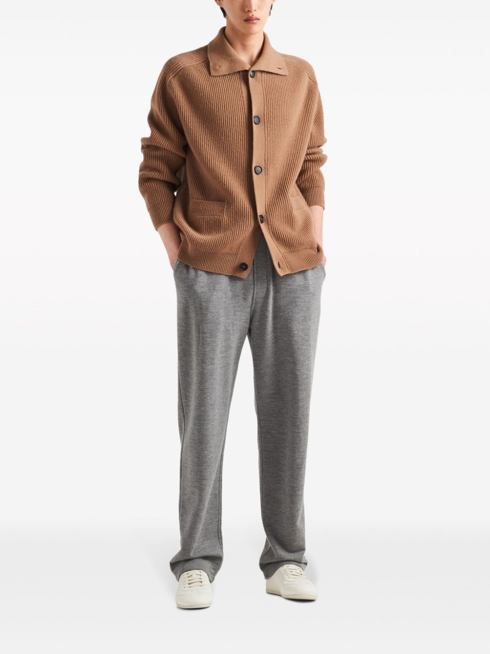 ribbed cashmere cardigan - 4