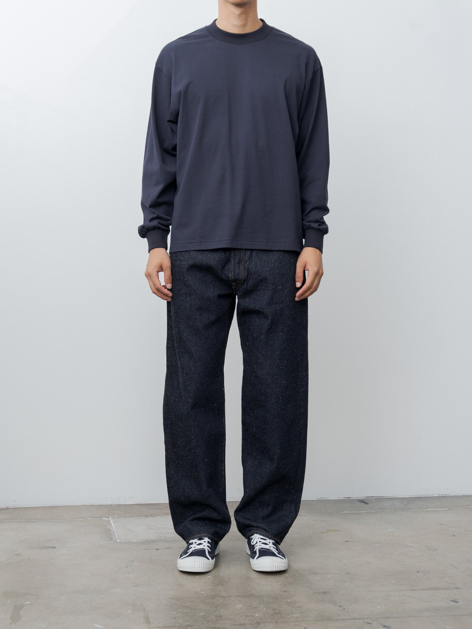 Suvin Supima Tube L/S Tee Light - Navy - 7