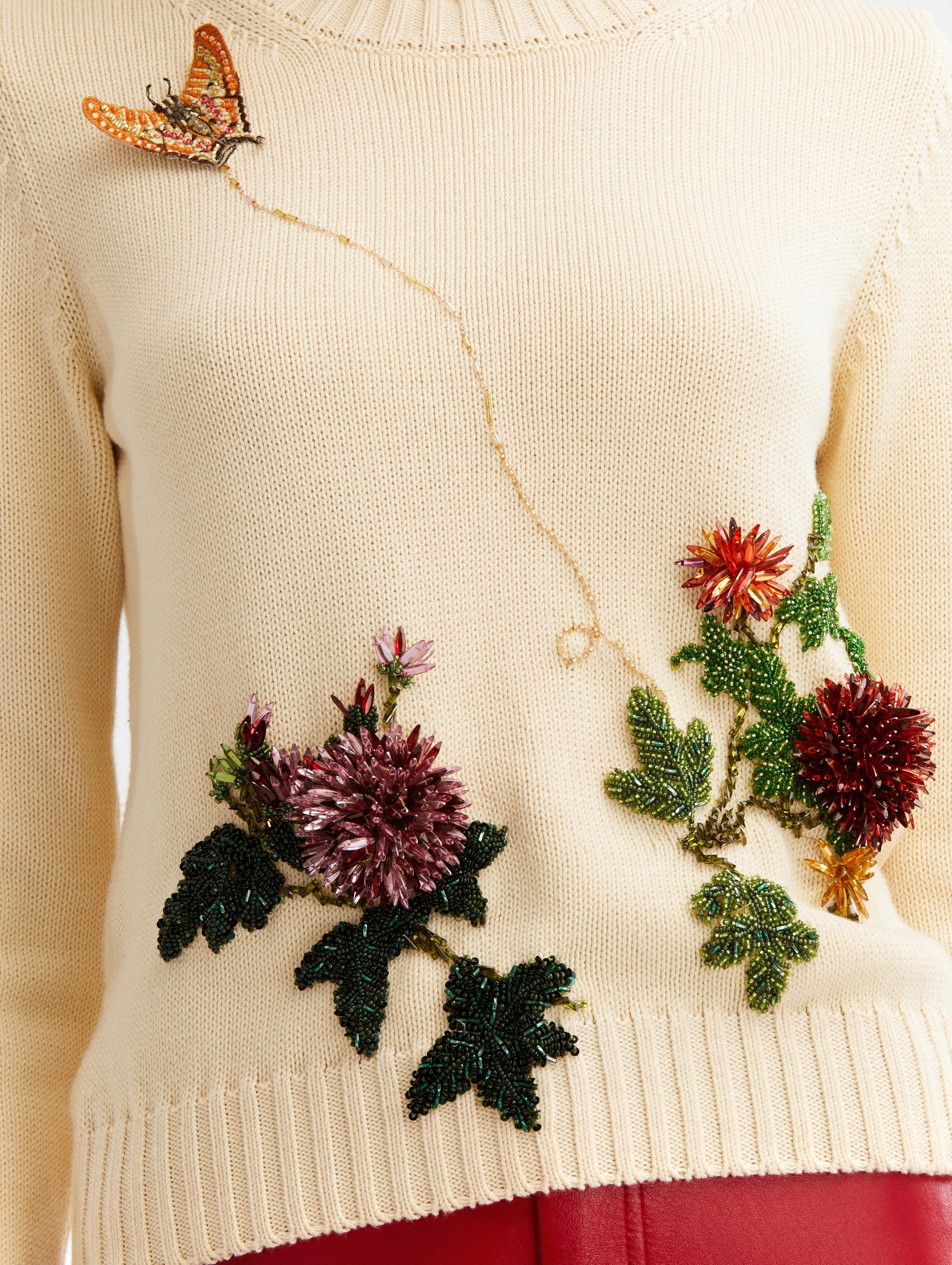 CRYSTAL FLORAL EMBROIDERED PULLOVER - 4