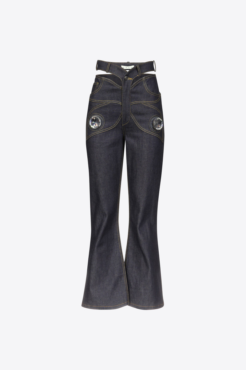RAW DENIM BUTTERFLY CROPPED JEAN - 1