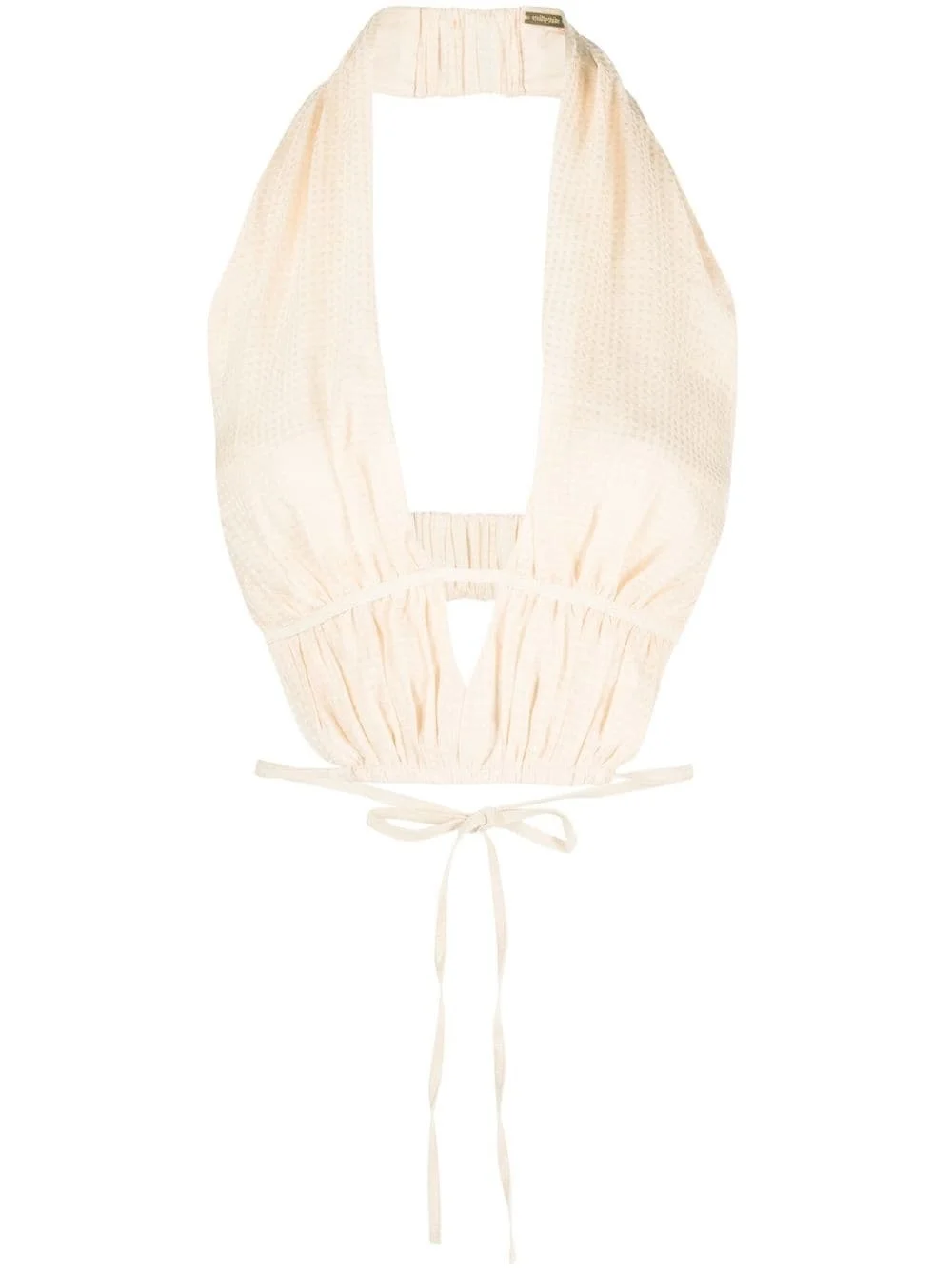 Miriam gingham-print cropped top - 1