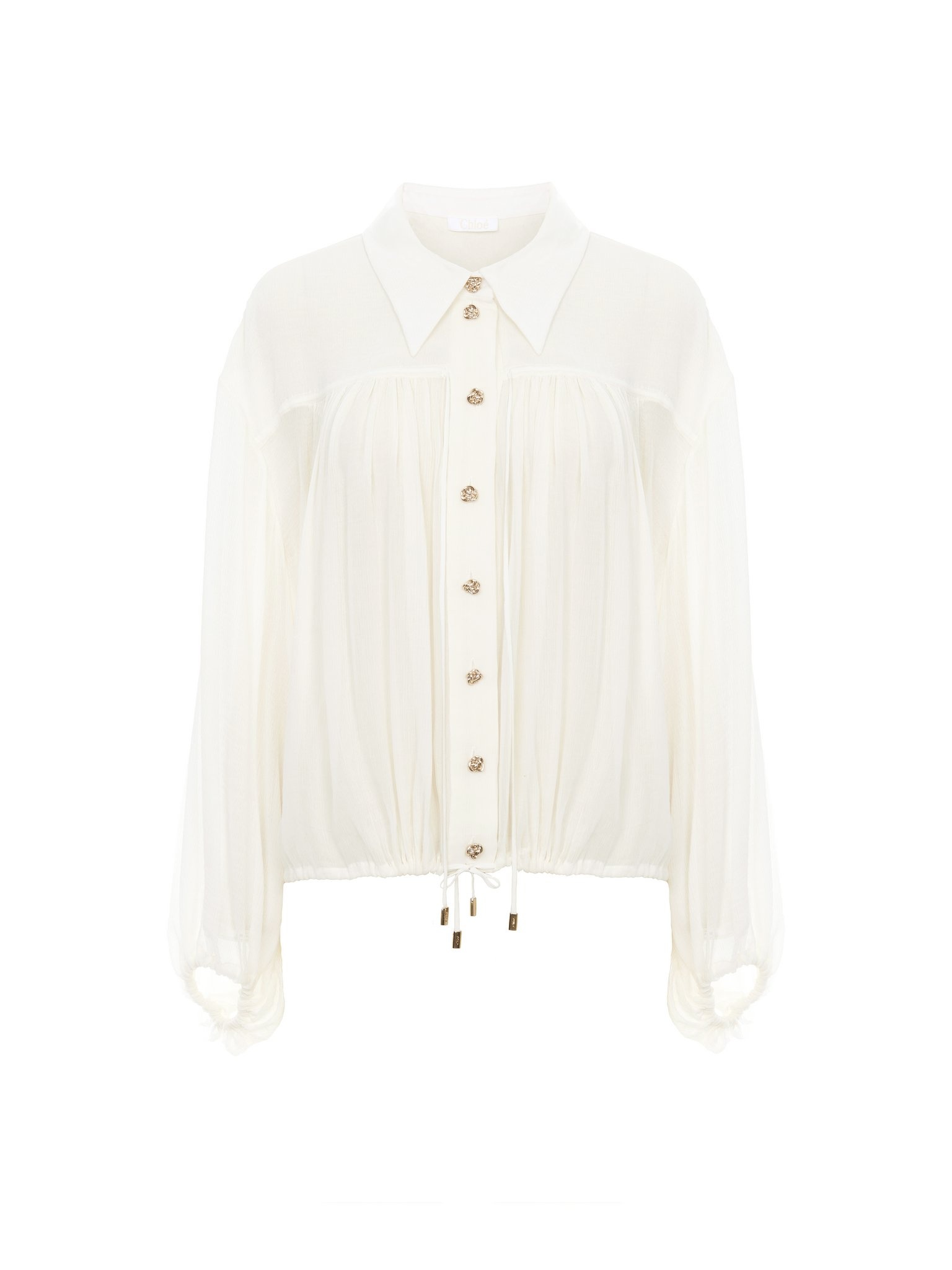 FLOWING GATHERED COTTON SHIRT - 1