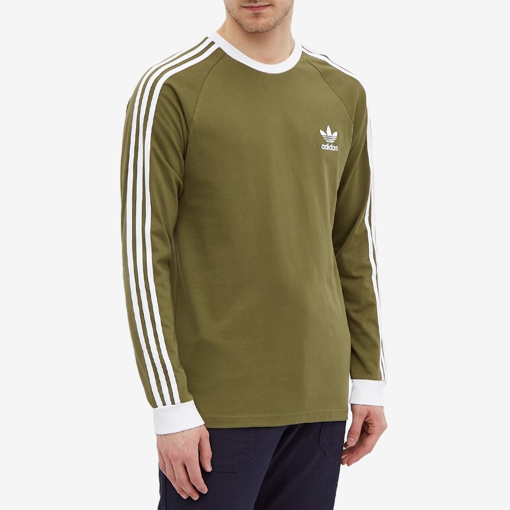 Adidas Long Sleeve 3 Stripe Tee - 3