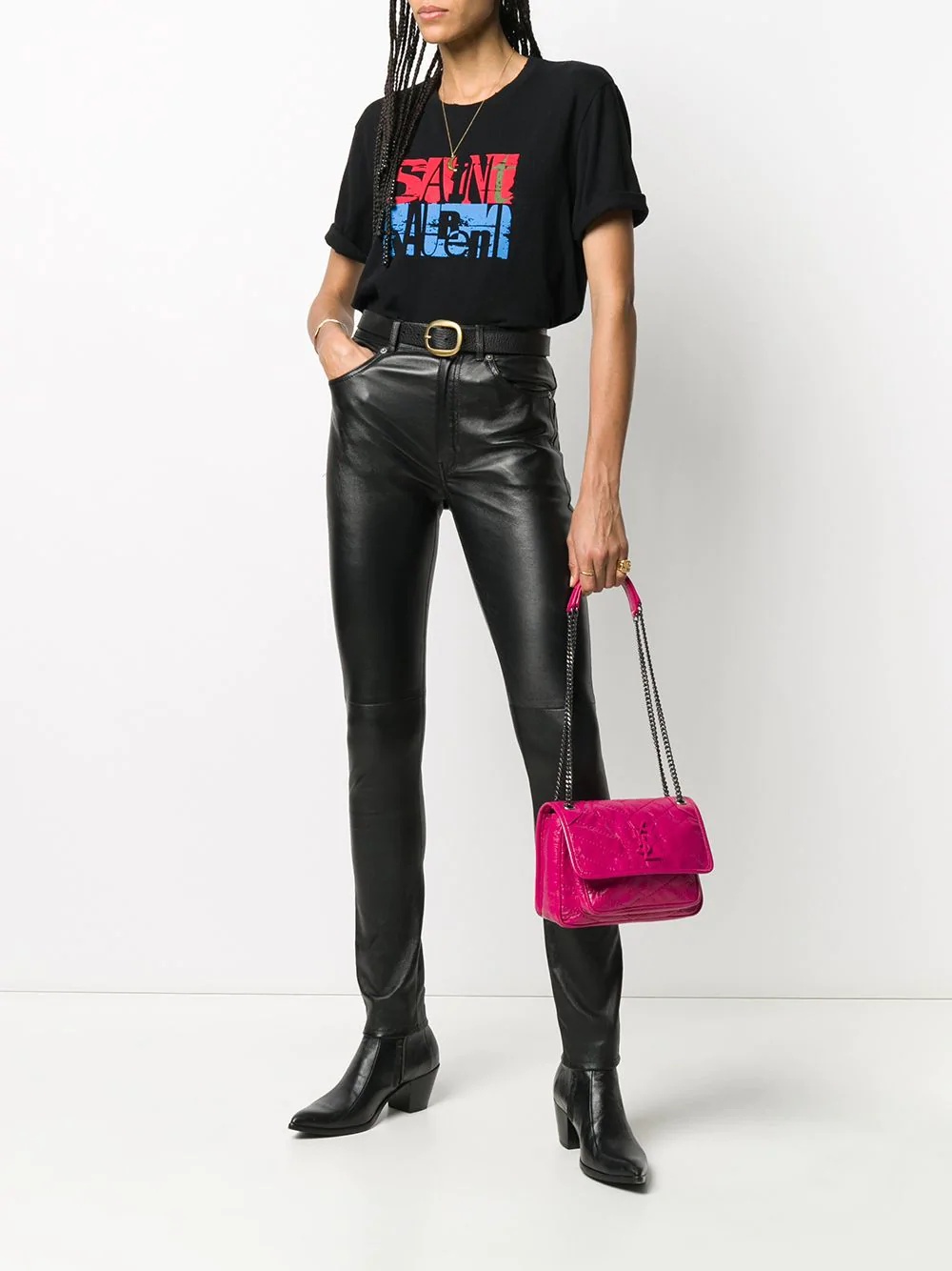 skinny-fit leather trousers - 2