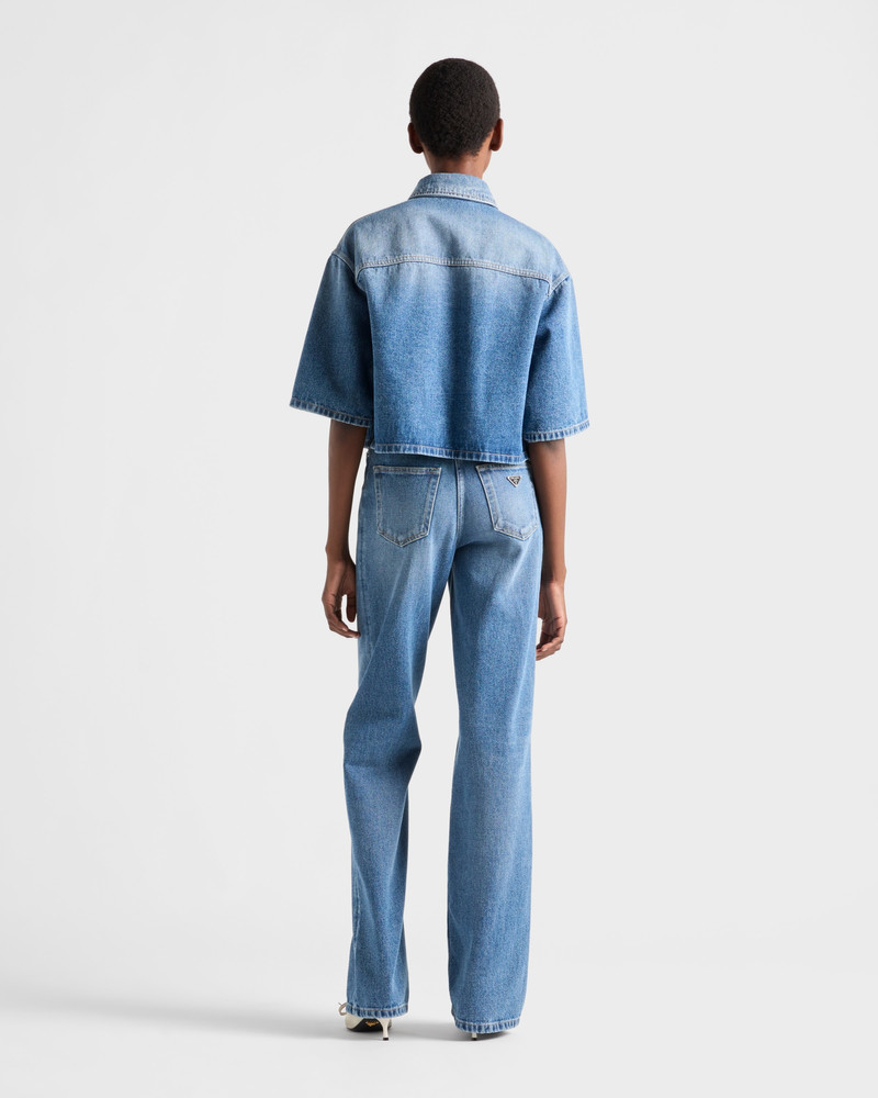 Cropped denim shirt 5
