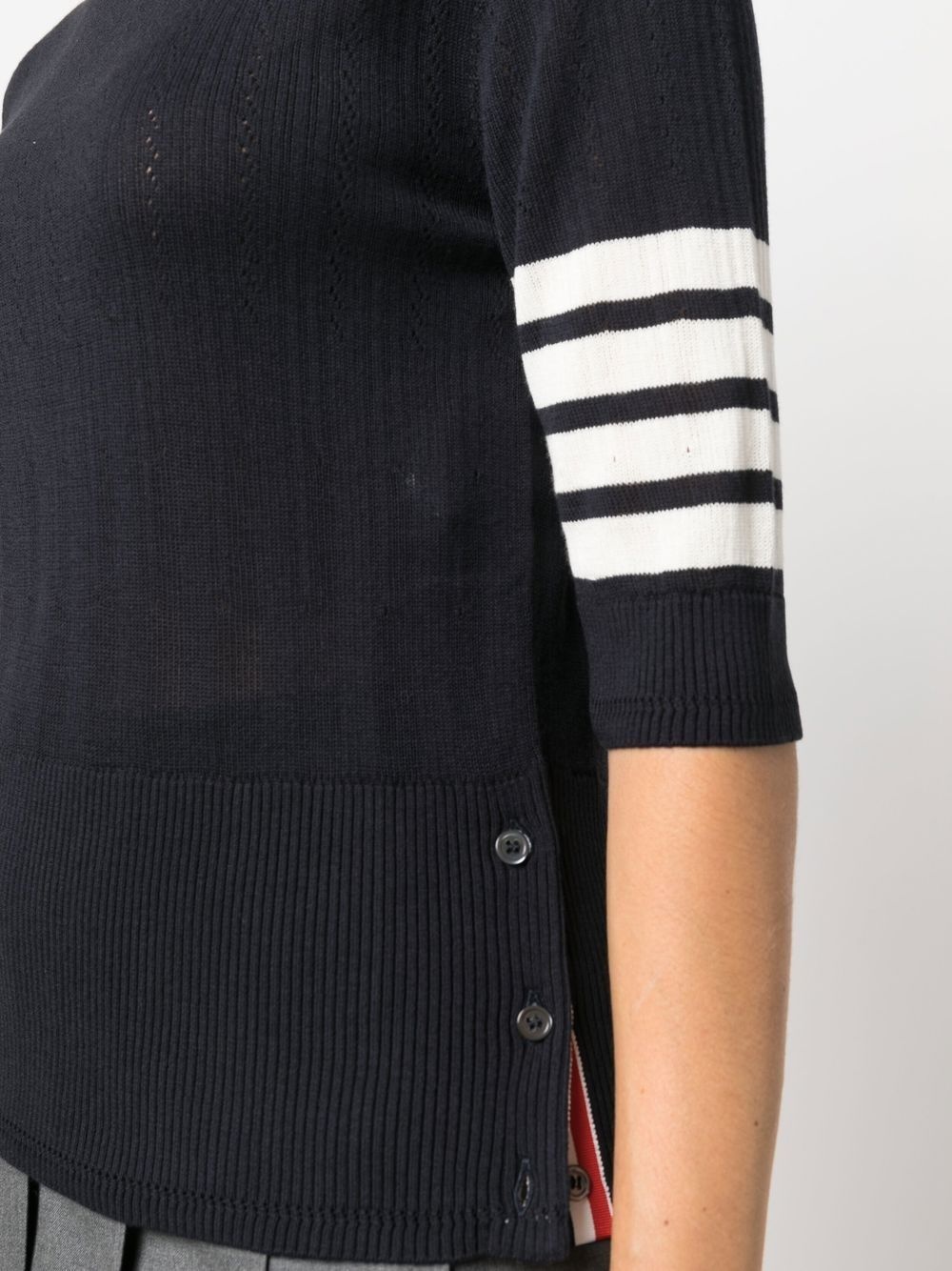 stripe-detail knitted top - 5
