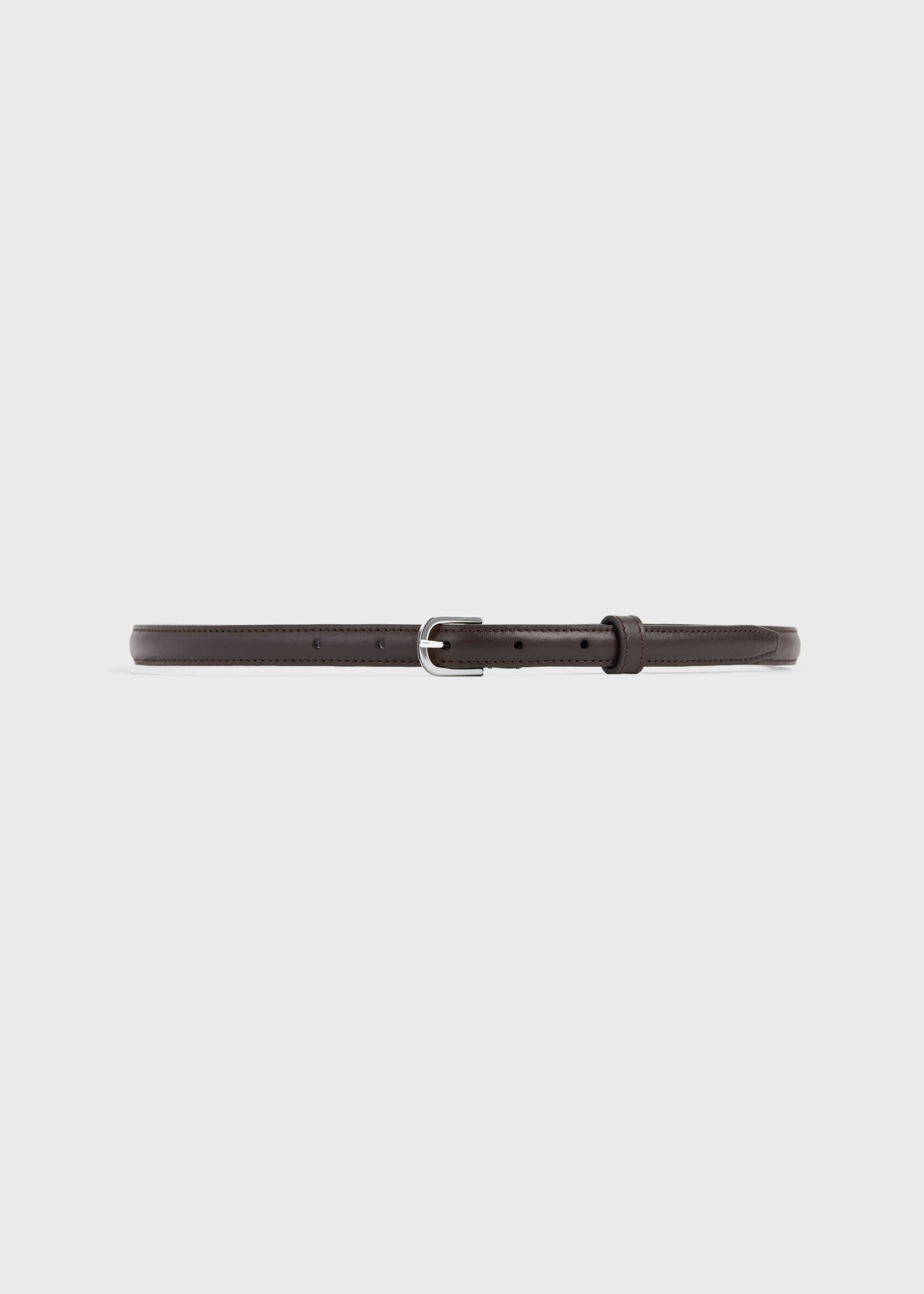 Thin leather trouser belt bark - 6