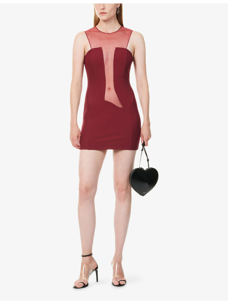 NENSI DOJAKA Sleeveless Mesh-Panels Stretch-Woven Mini Dress outlook