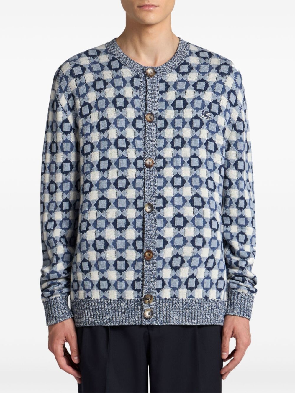 patterned-jacquard cardigan - 3