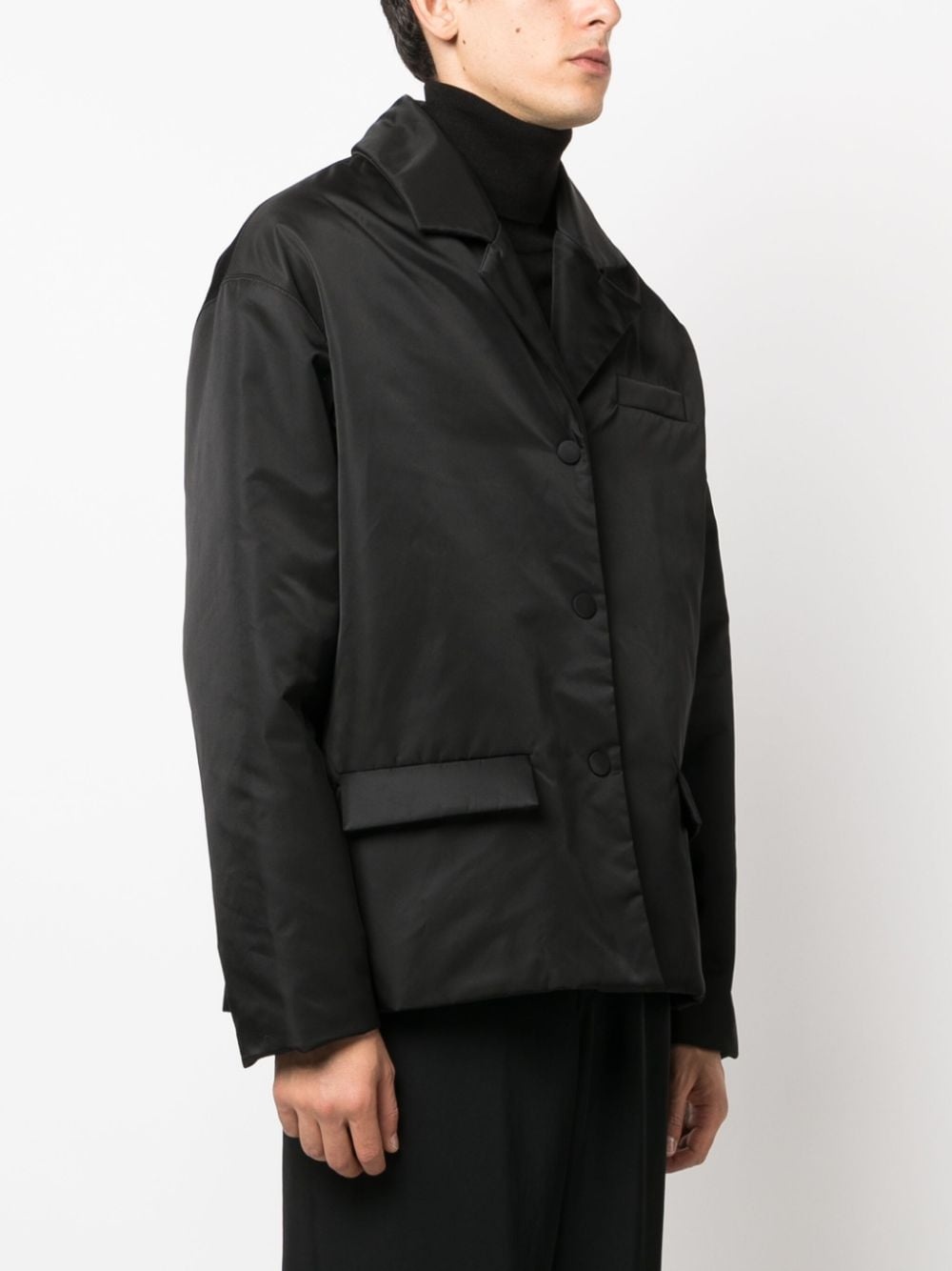 padded single-breasted blazer - 4