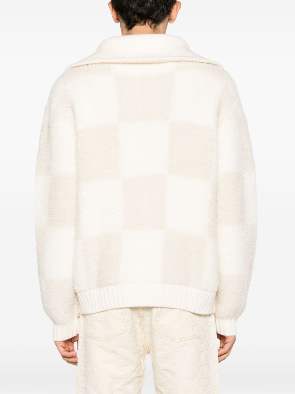 checked bouclé cardigan - 4