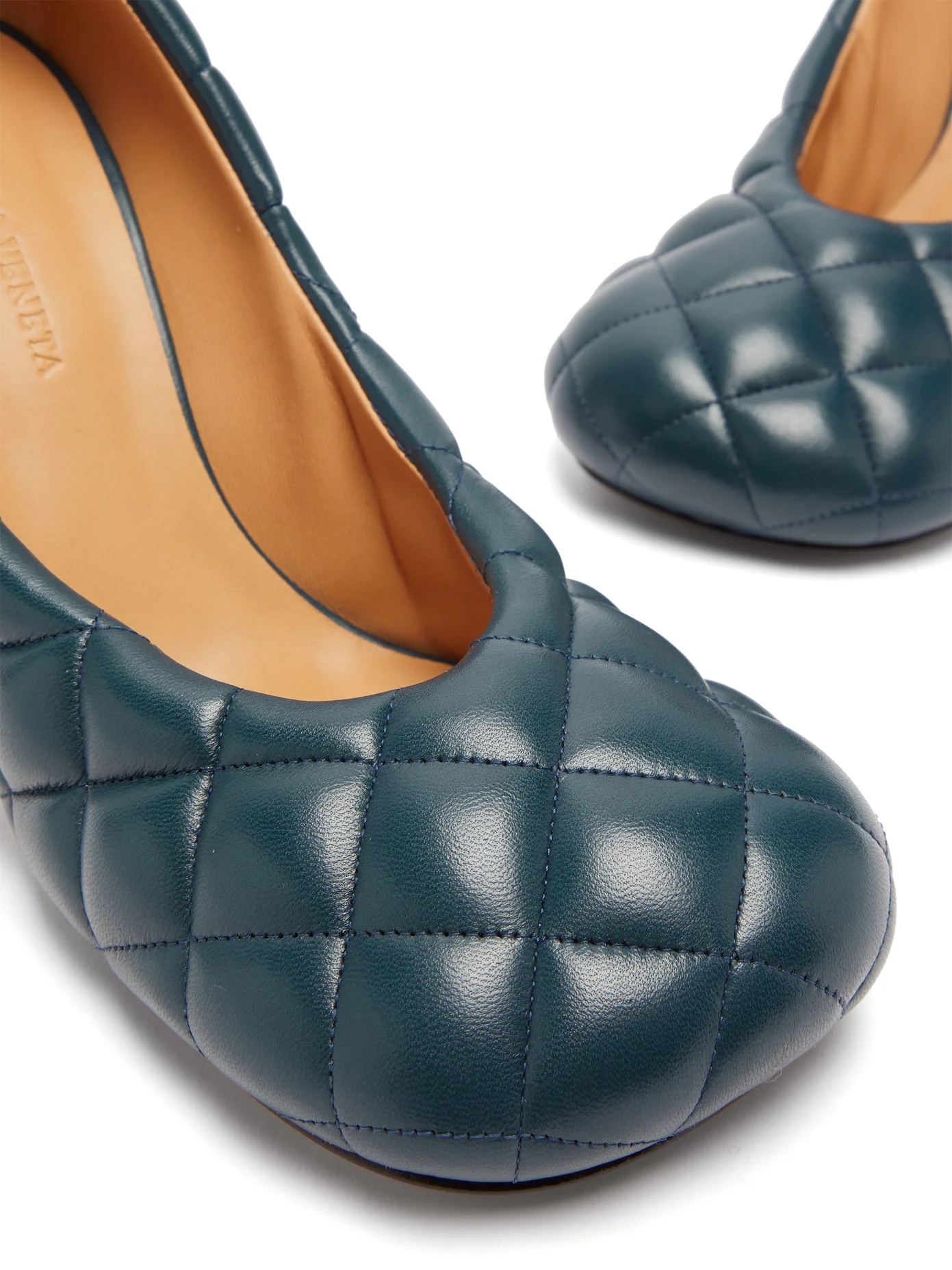 Square-toe quilted-leather pumps - 6