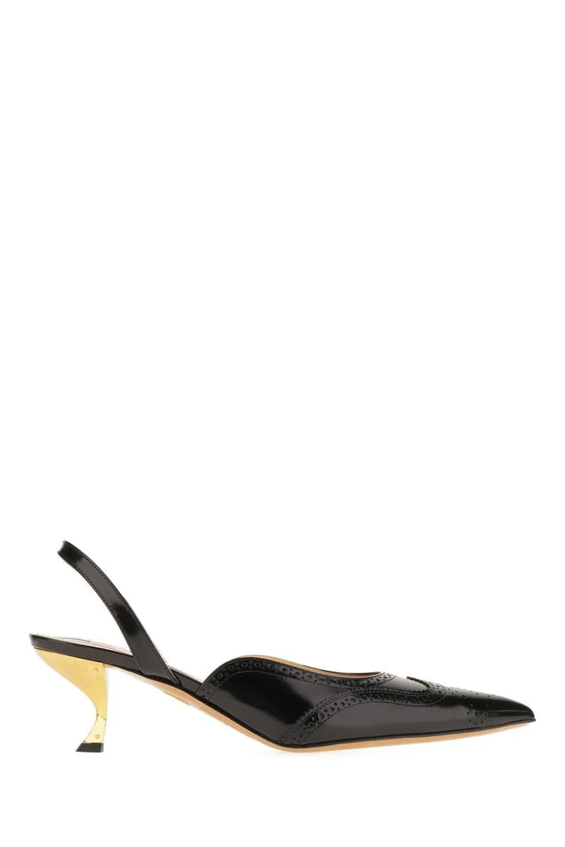 brogue slingback pumps - 1