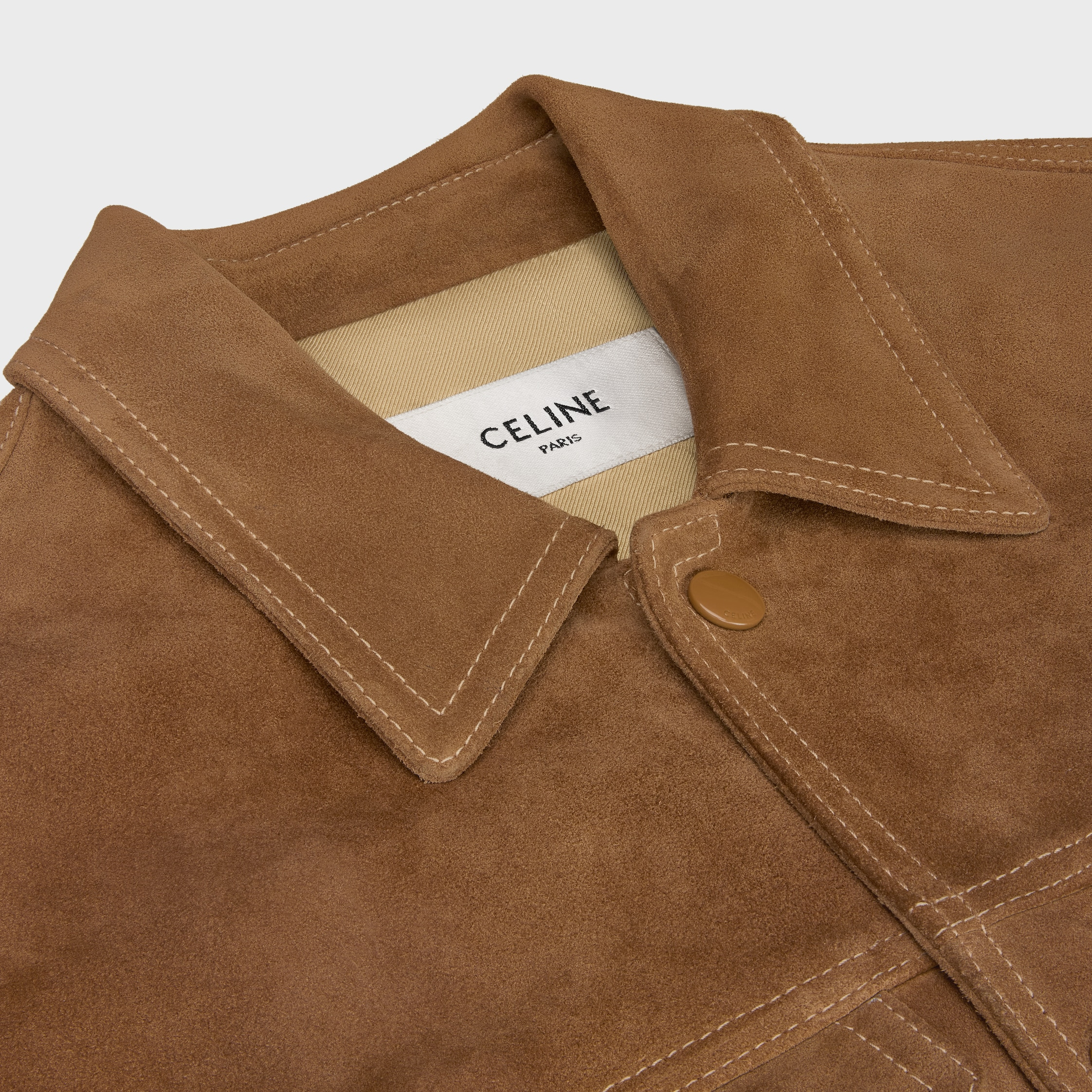 trucker jacket in split calfskin - 3