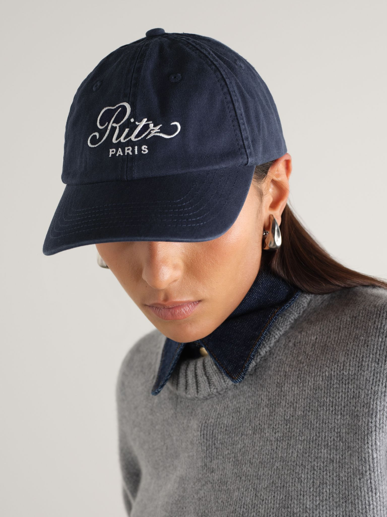 + Ritz Paris embroidered cotton-twill baseball cap Navy - 2