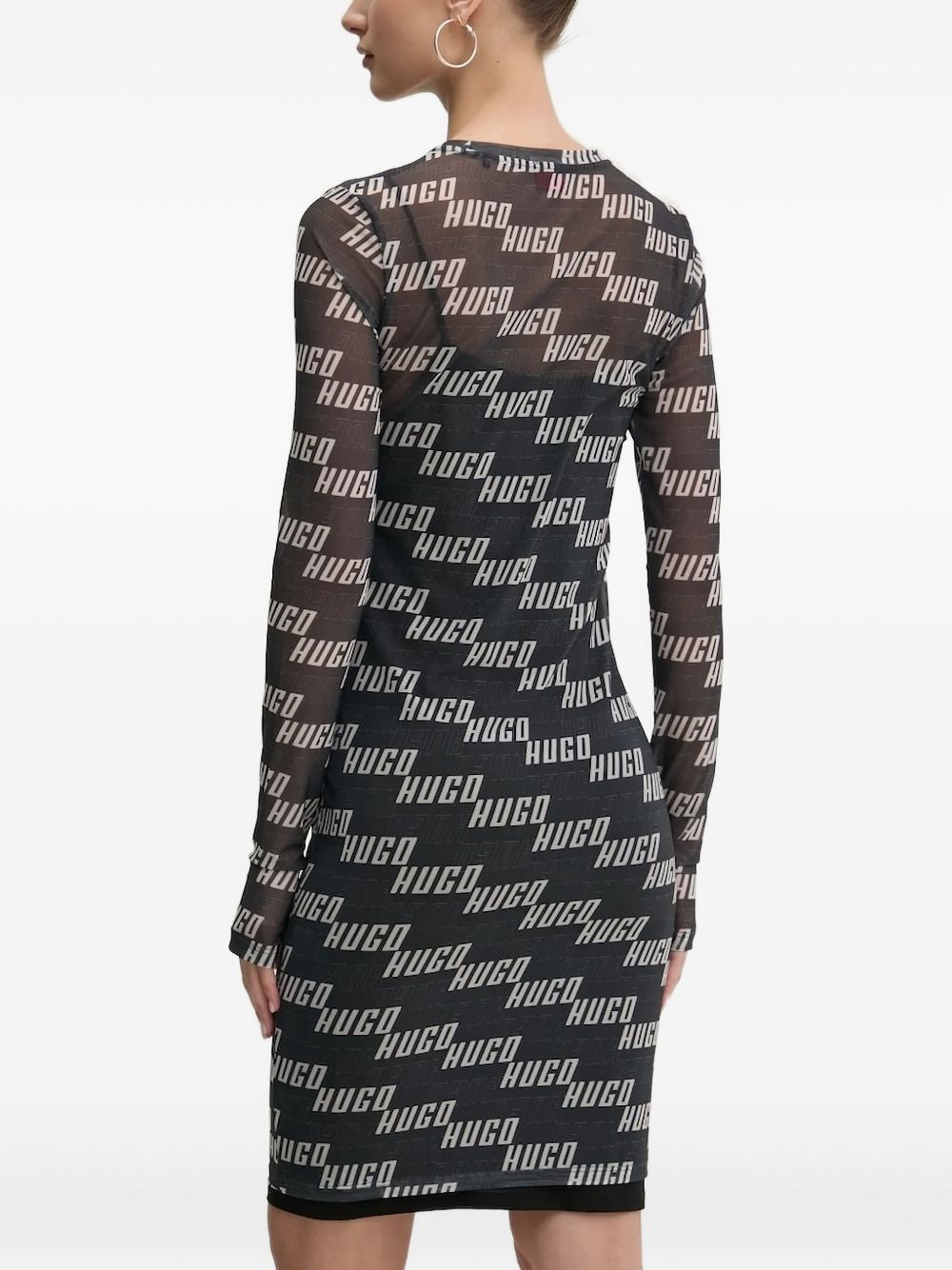 all-over logo mesh mini dress - 2