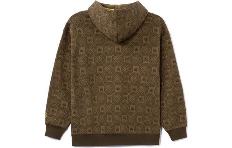 Li-Ning BAD FIVE Series Loose Full Print Pullover Hoodie 'Brown' AWDRE21-2 - 2