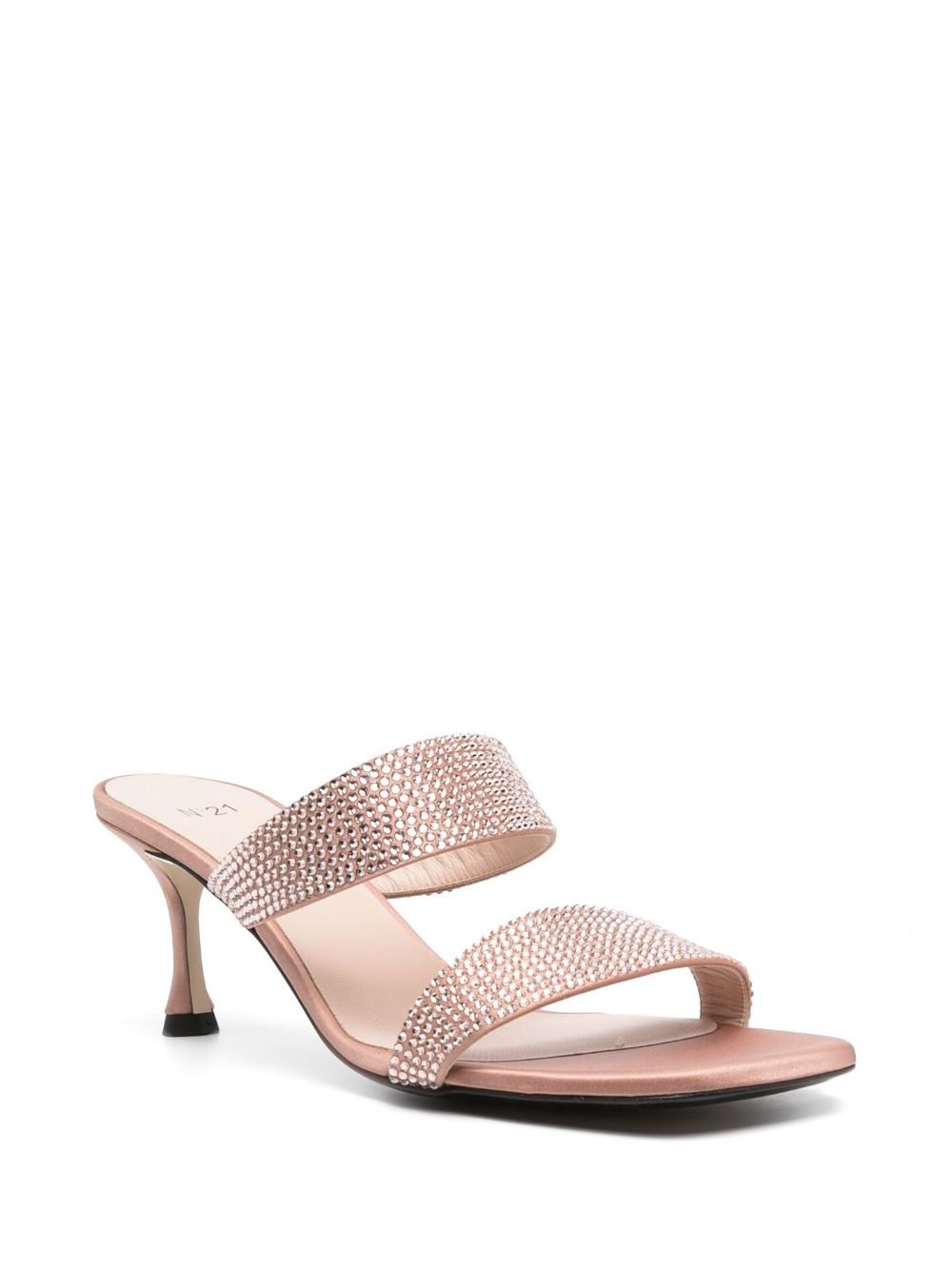 70mm sequin-embellished calf-leather mules - 2
