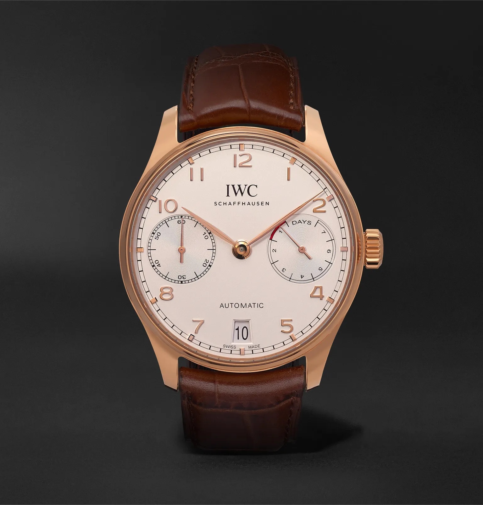 Portugieser Automatic 42mm 18-Karat Red Gold and Alligator Watch, Ref. No. IW500701 - 1